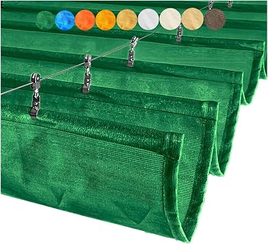 WIGING Retractable Wave Sun Shade Sail, Outdoor Replacement Canopy Pergola Shade Cover with Mounting Kit for Patio Porch Garden Deck Backyard Sun Room