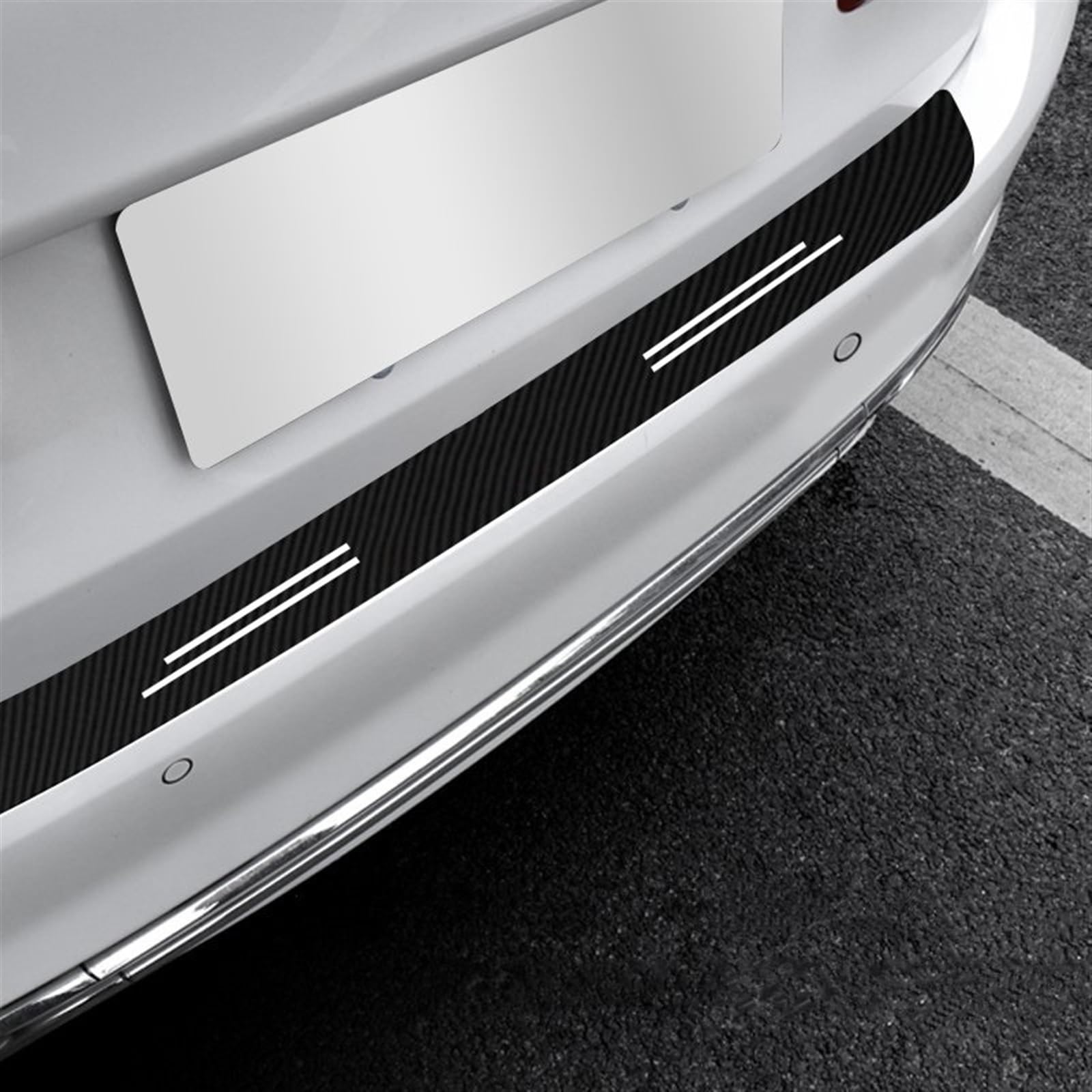 Tira Protectora de Parachoques Adhesivo Protector de Placa protección Parachoques Maletero Trasero Cuero Fibra Carbono para umbral Puerta para BMW X1 E84 F48