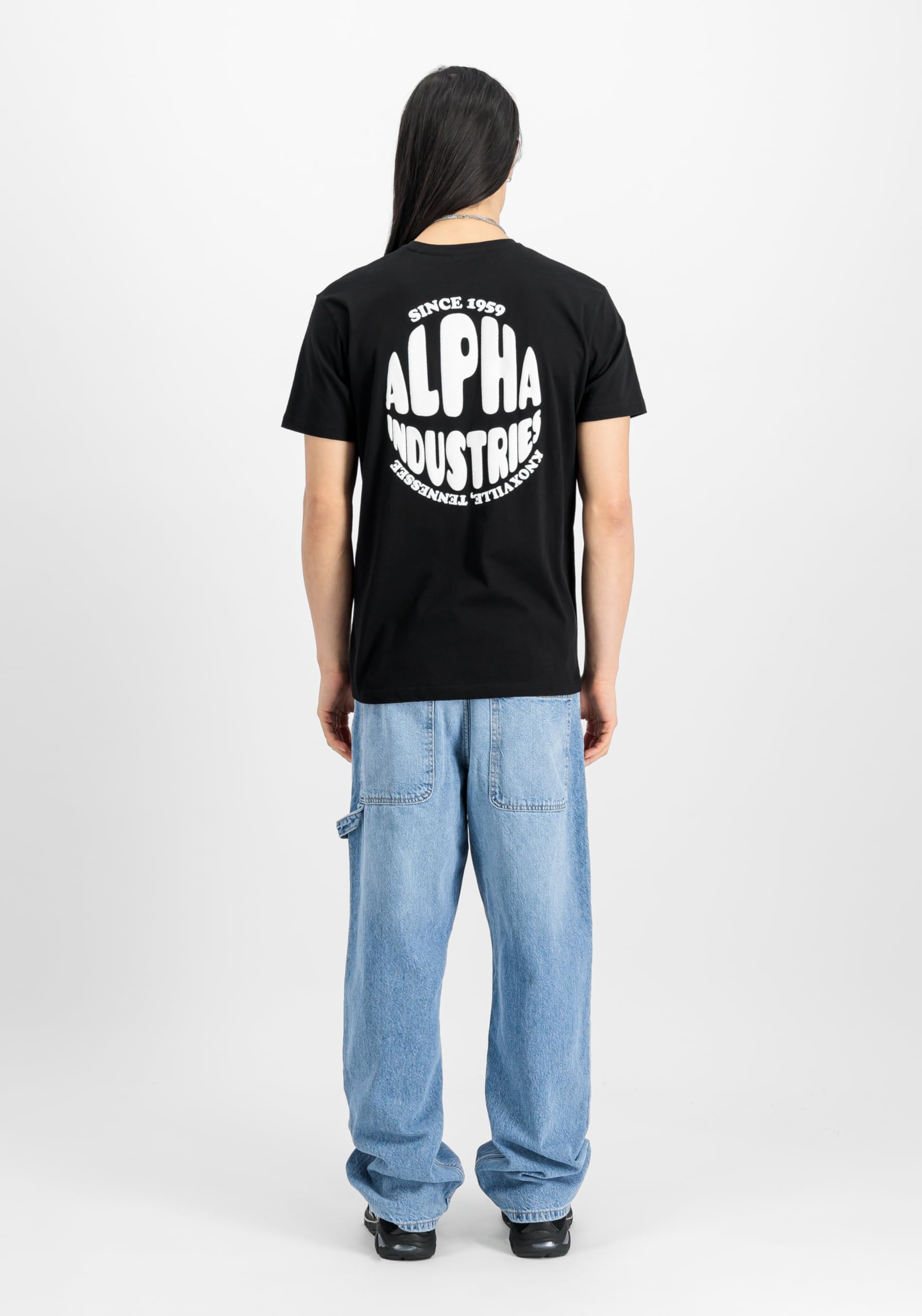 Alpha Industries Mężczyźni Logo Back Print T-shirty Black XXL