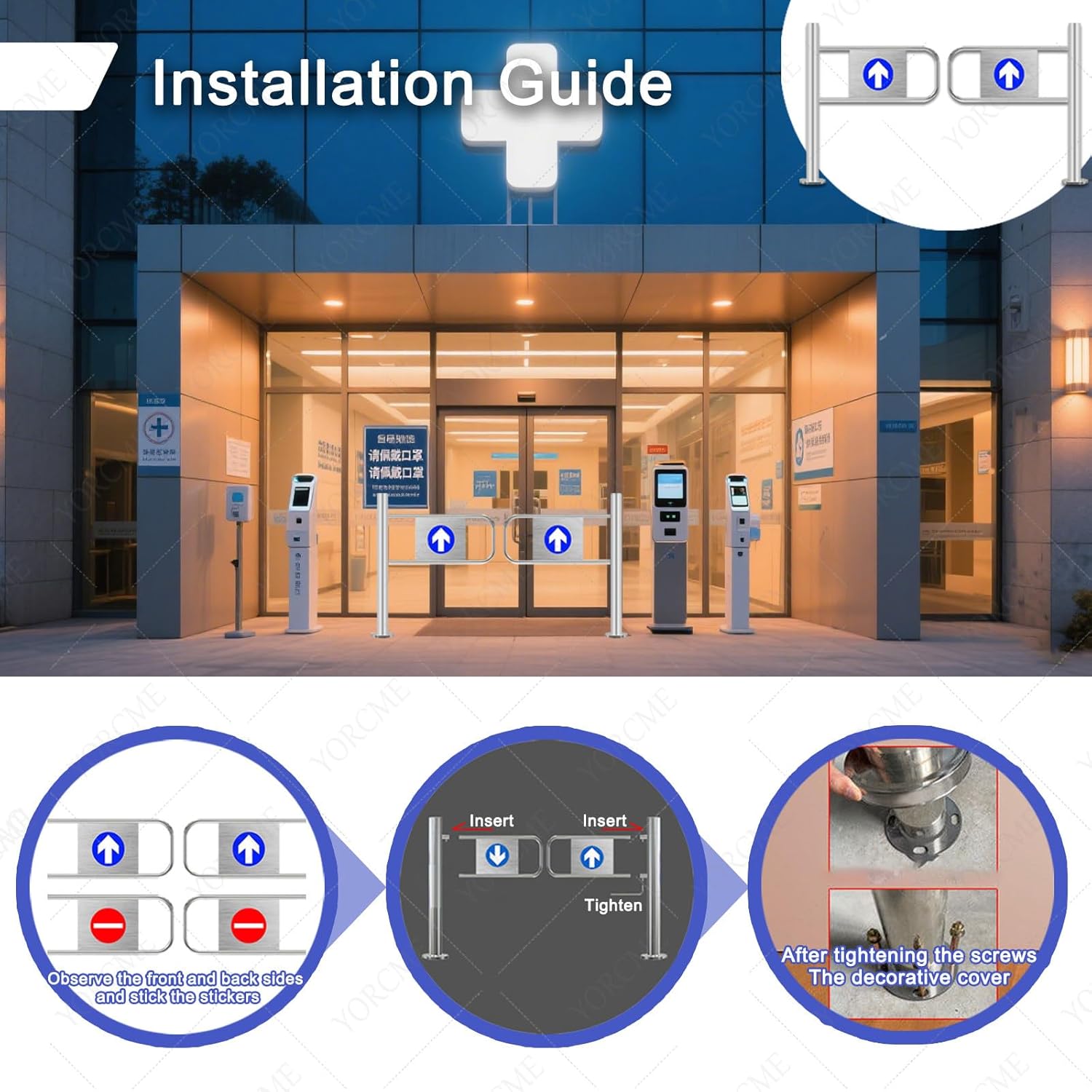 High-Durability Automatic Swing Doors for Secure Employee Access Commercial Barrier Solution 120x100cm Heavy-Duty Entrance Gates Safety Access Control