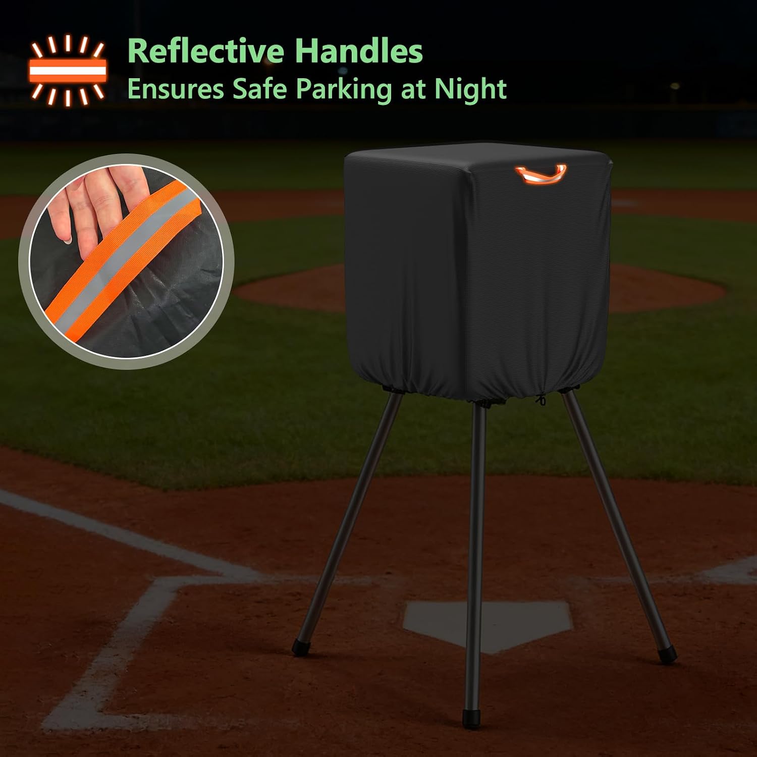 COSHNIBI Pitching Machine Cover - Heavy-Duty 420D Oxford Fabric, Waterproof & UV-Resistant, Fit for Most Baseball Softball Pitching Machines