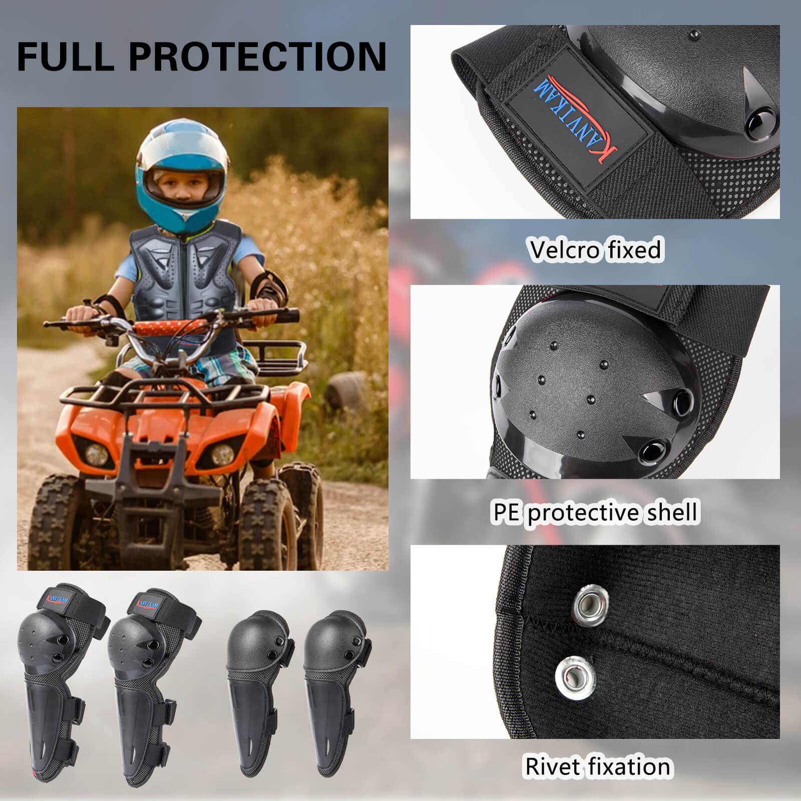 Giubbotto Protettivo Per Bambini Motocross - Armatura Petto Regolabile 5-10 Anni