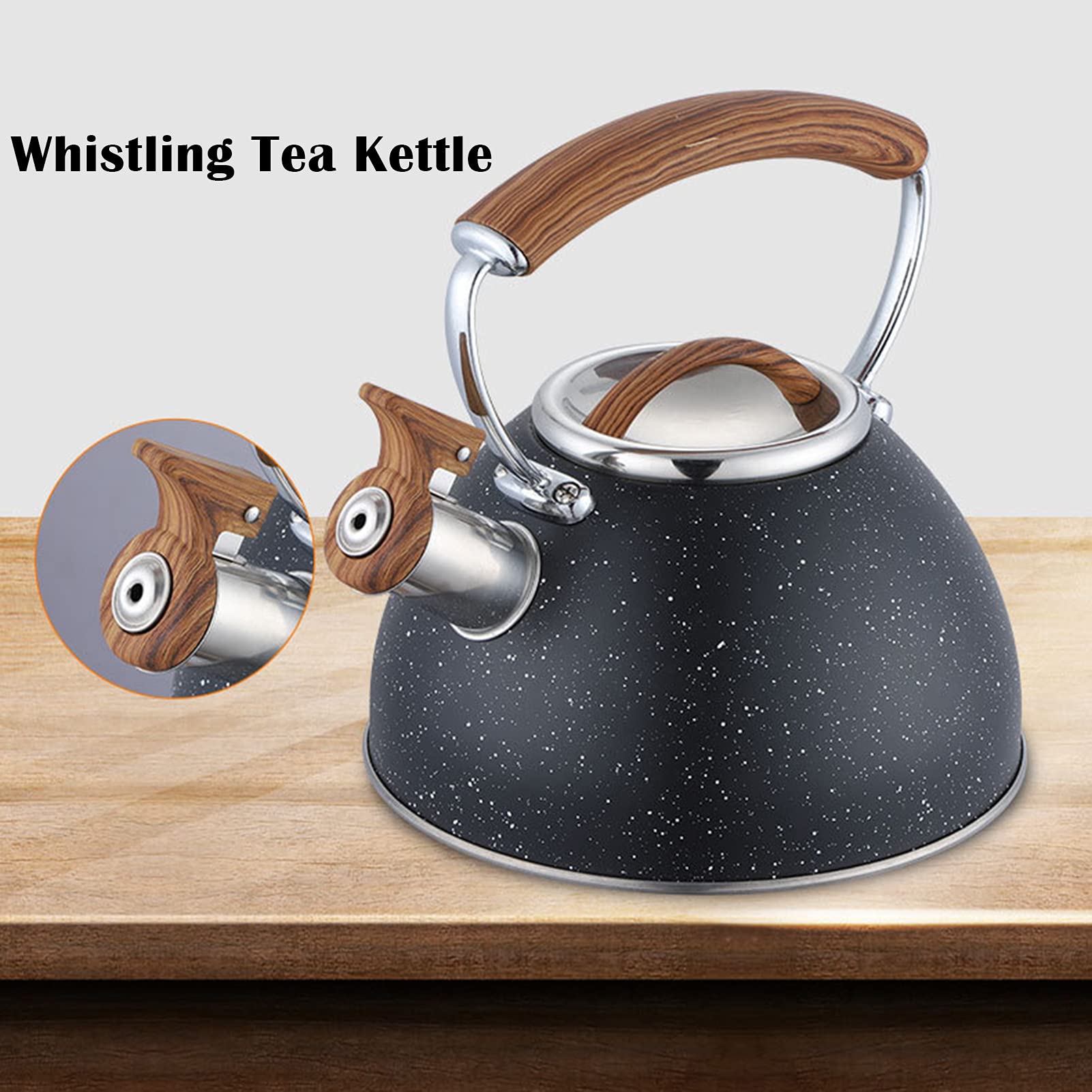 3L 4L 5L 6L 7L stufa Top bollitore da tè, teiera in acciaio inox per casa e cucina, bollitore fischietto, adatto per tutti i tipi di piano cottura/stufa, 3L