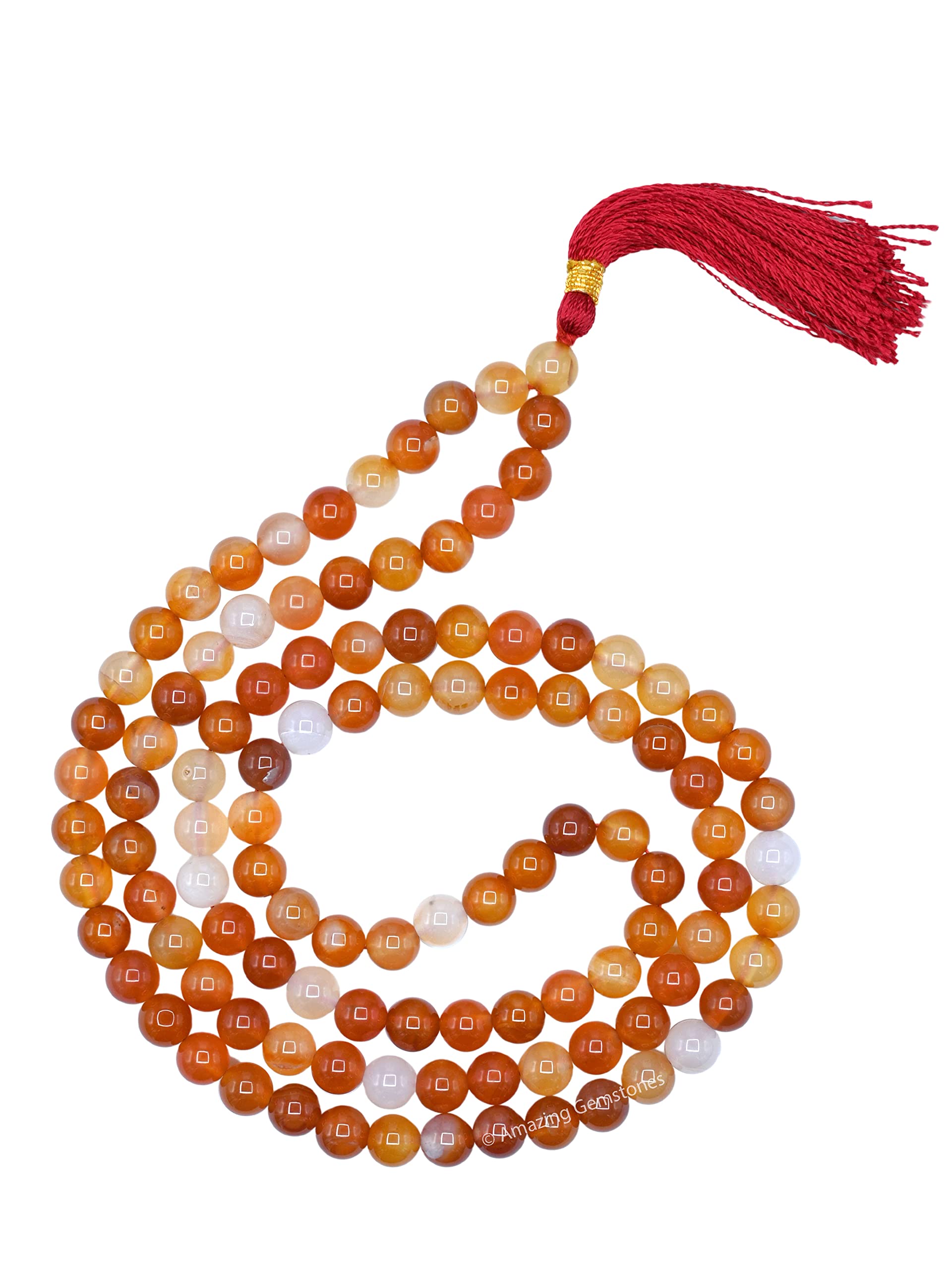 Amazing Gemstone Japa Mala 108 Prayer Beads Necklace and Wrist Mala Bracelet for Meditation