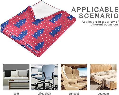 Miniatura 4 de Geometric Christmas Red Blue Warm Throw Blanket for Adults Kids, Ultra-Soft Spring Blanket for Chair Travel 60"x90"