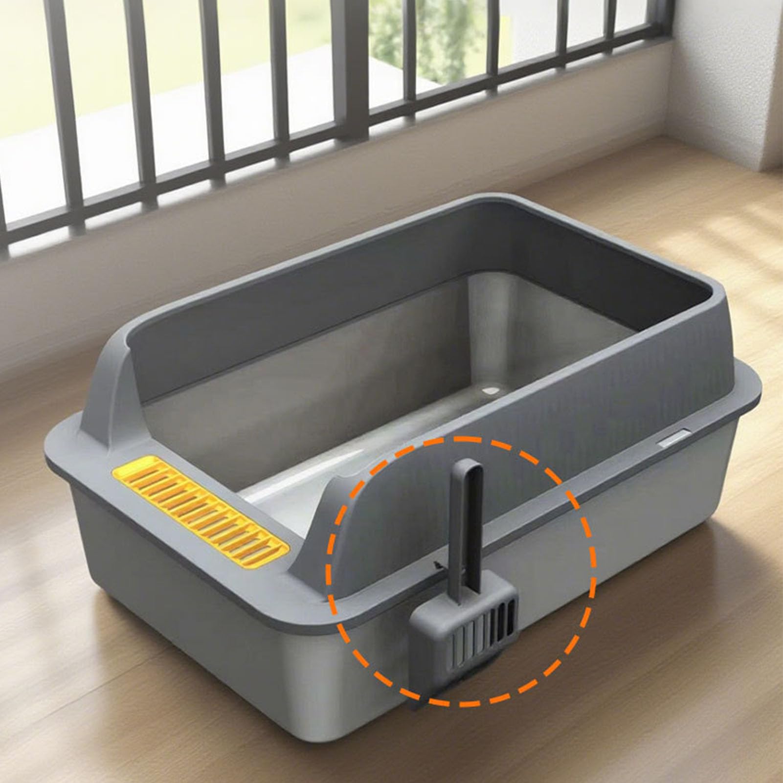 TOPINCN Caja de de Acero Inoxidable con Lados Altos, Pequeña | Diseño semicerrado de lados altos, material de acero inoxidable fácil de limpiar, construcción de protección contra