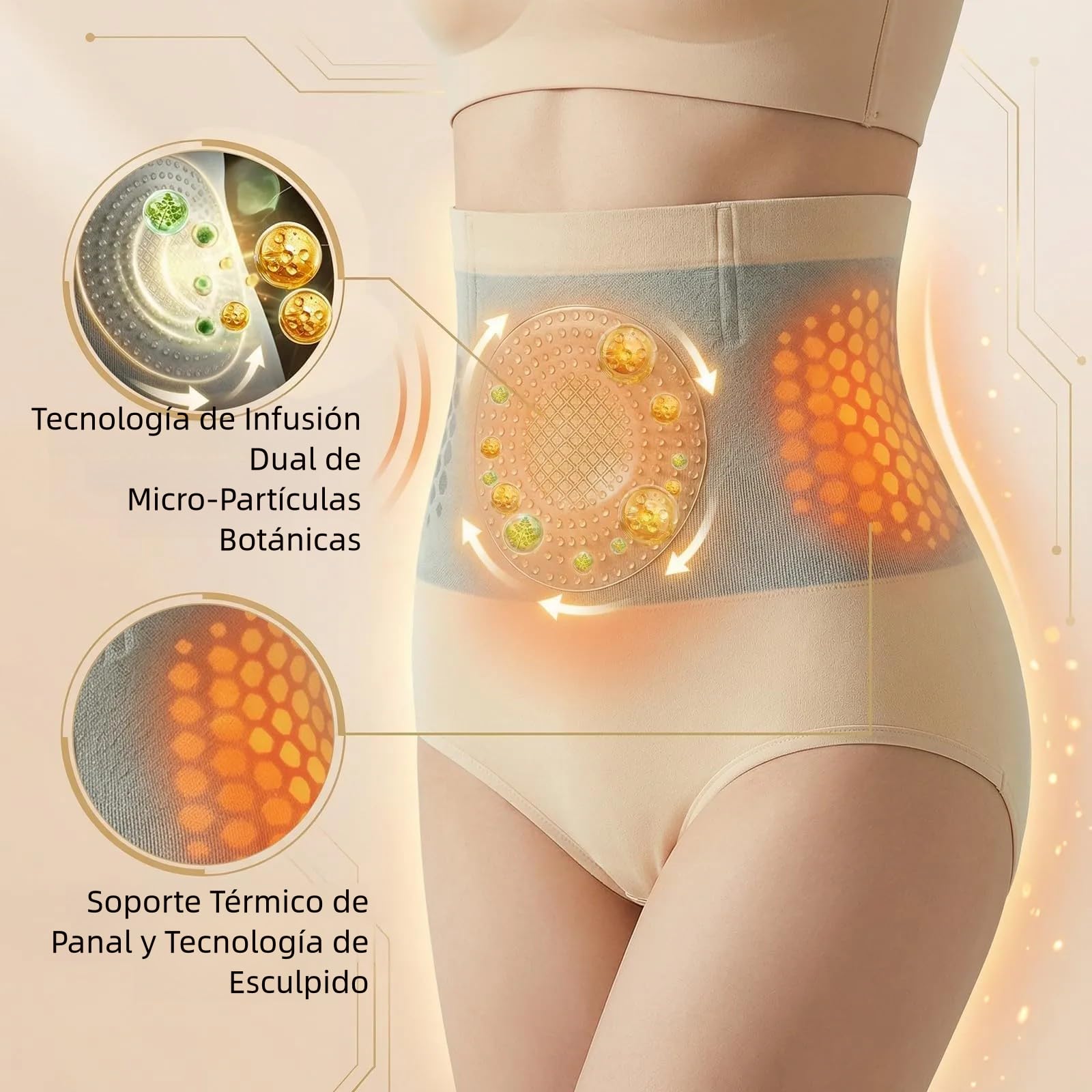 Pauraju Pantalones Cortos Termogénicos Reductores 4 en 1 para Esculpir Control de Barriga Cintura Alta