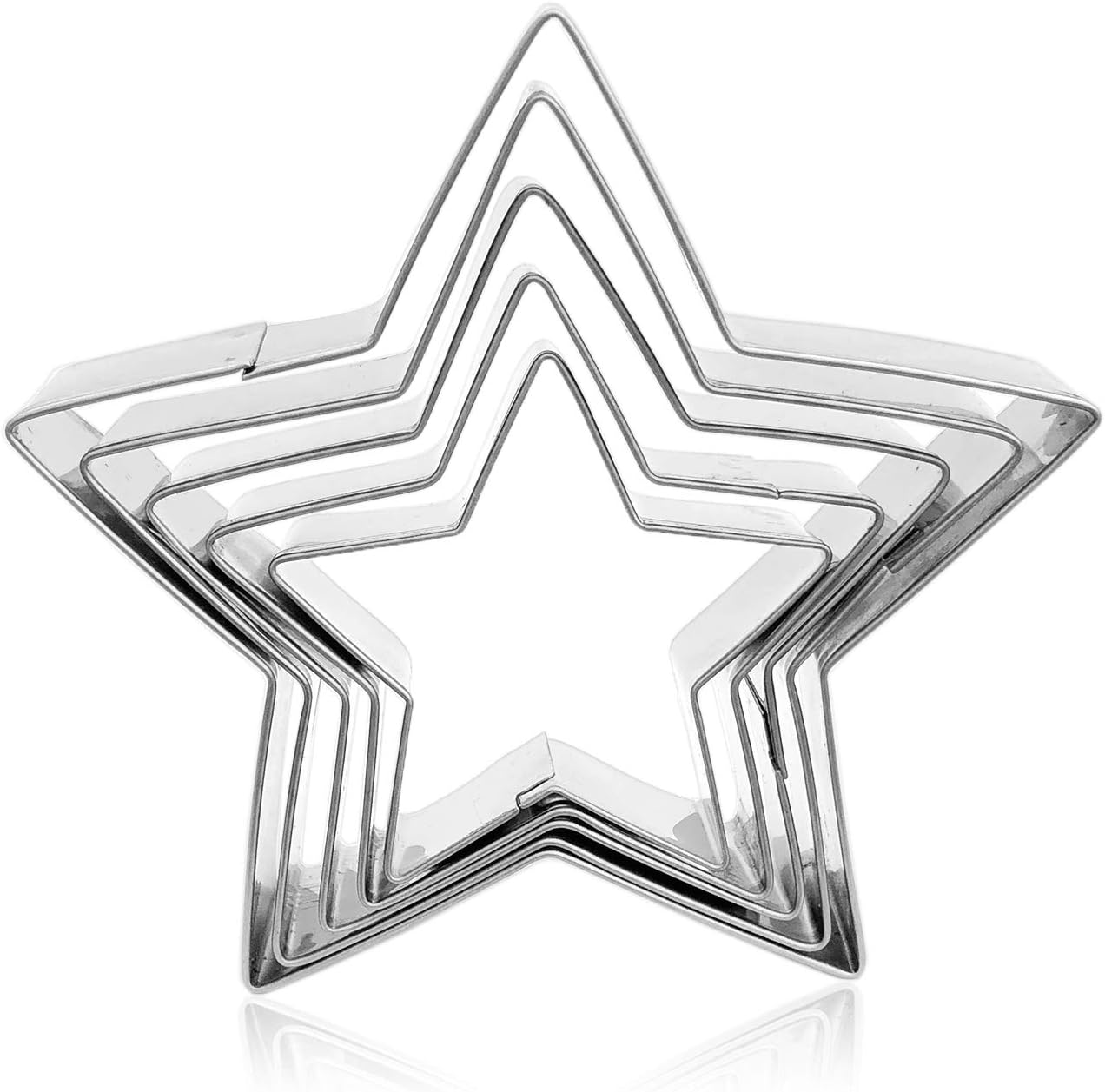 XYBAGS Star Cookie Cutter Set, 5 Piece 3 2/5", 3", 2 3/5