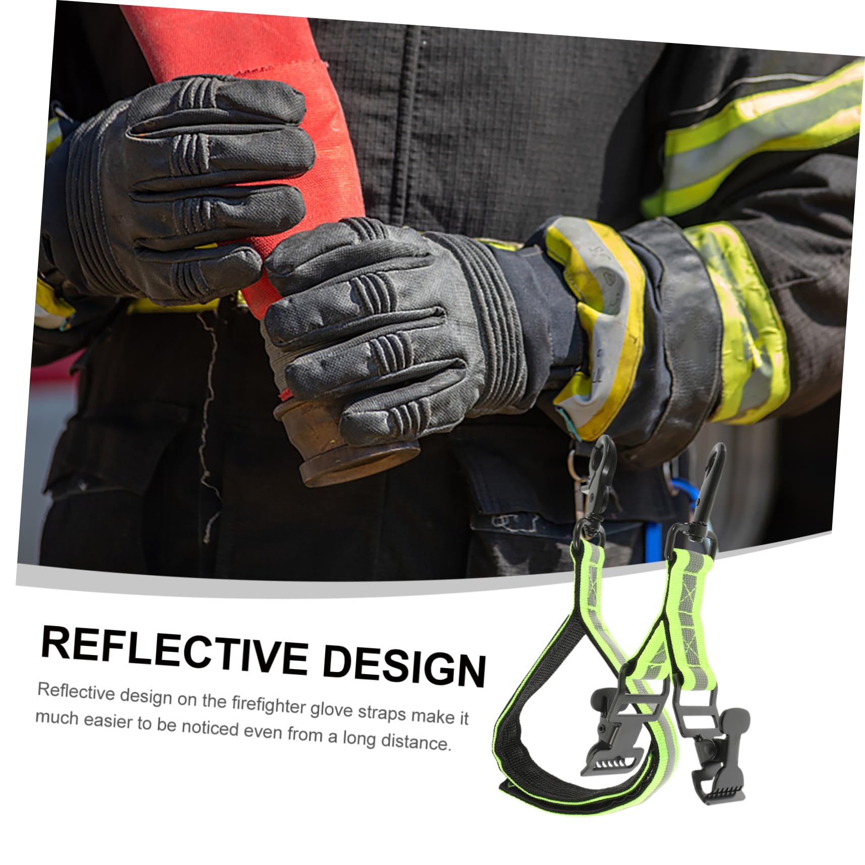 Lot de 2 Pinces à Sangle de Pompier Robustes avec Design Réfléchissant en Polyester et Fer, Attaches Pratiques pour Ceinture, pour Pompiers et Techniciens