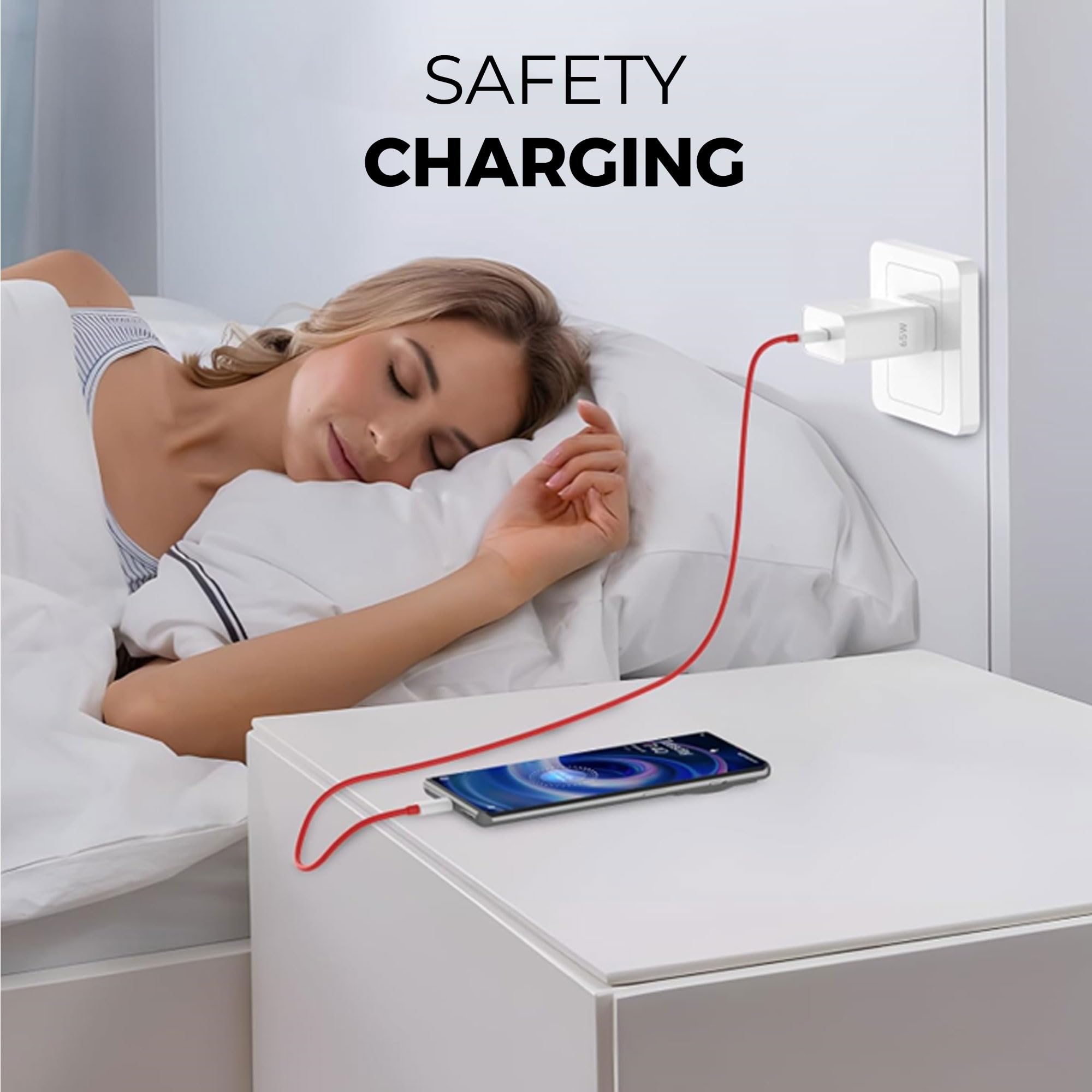 Kratos 65W Fast Charger Adapter & USB-A to Type C Cable Combo, Compatible with OnePlus, Realme, Xiaomi, Redmi, Oppo, Vivo & Other Smartphones, Type C Charger Supports Dash, Warp, Vooc,SuperVooc 2