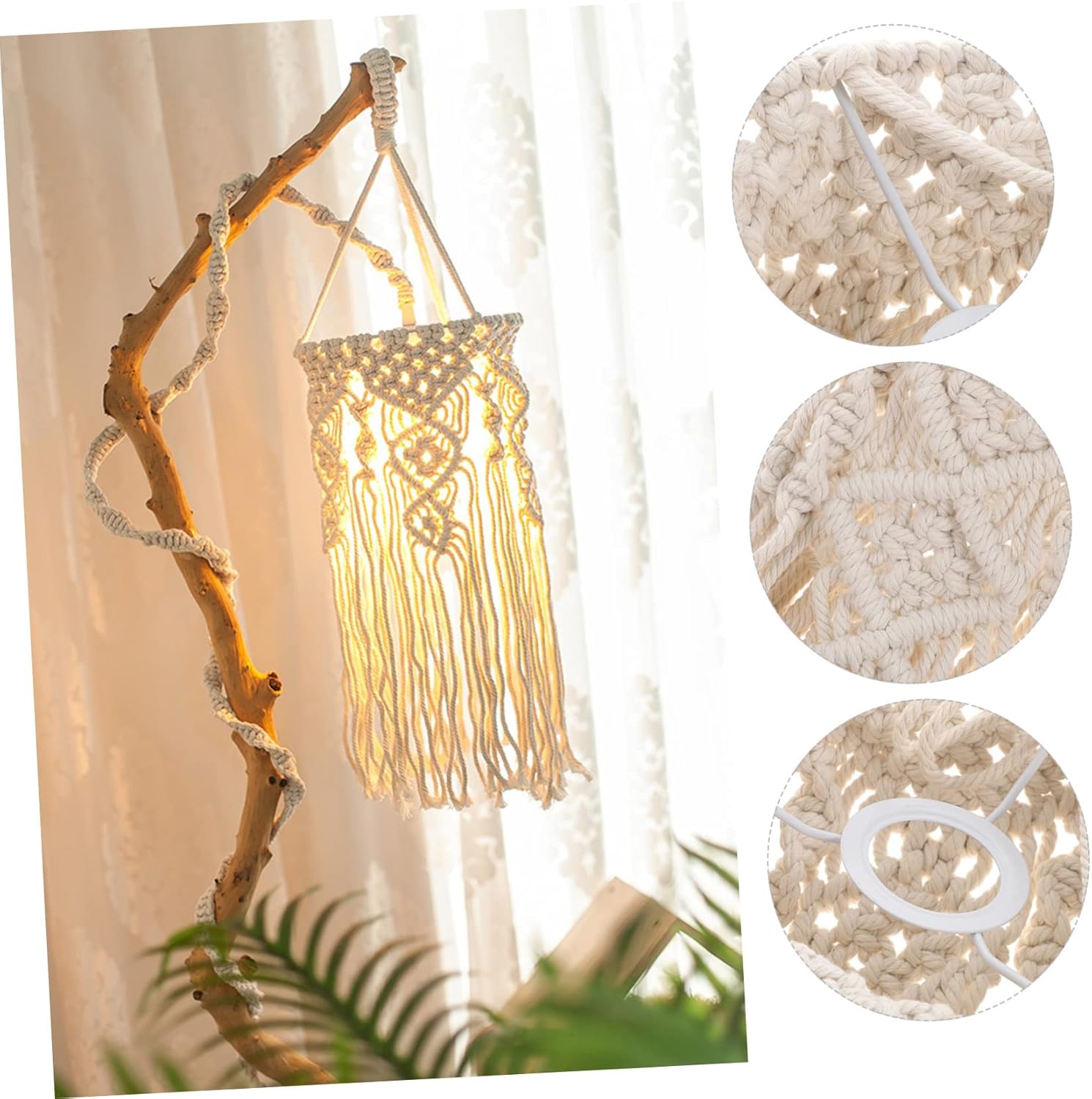 MAGICLULU Lampshade Wicker Lampshade Replacement Clearancing Decorative Pendant Light Shade Small Boho Decor