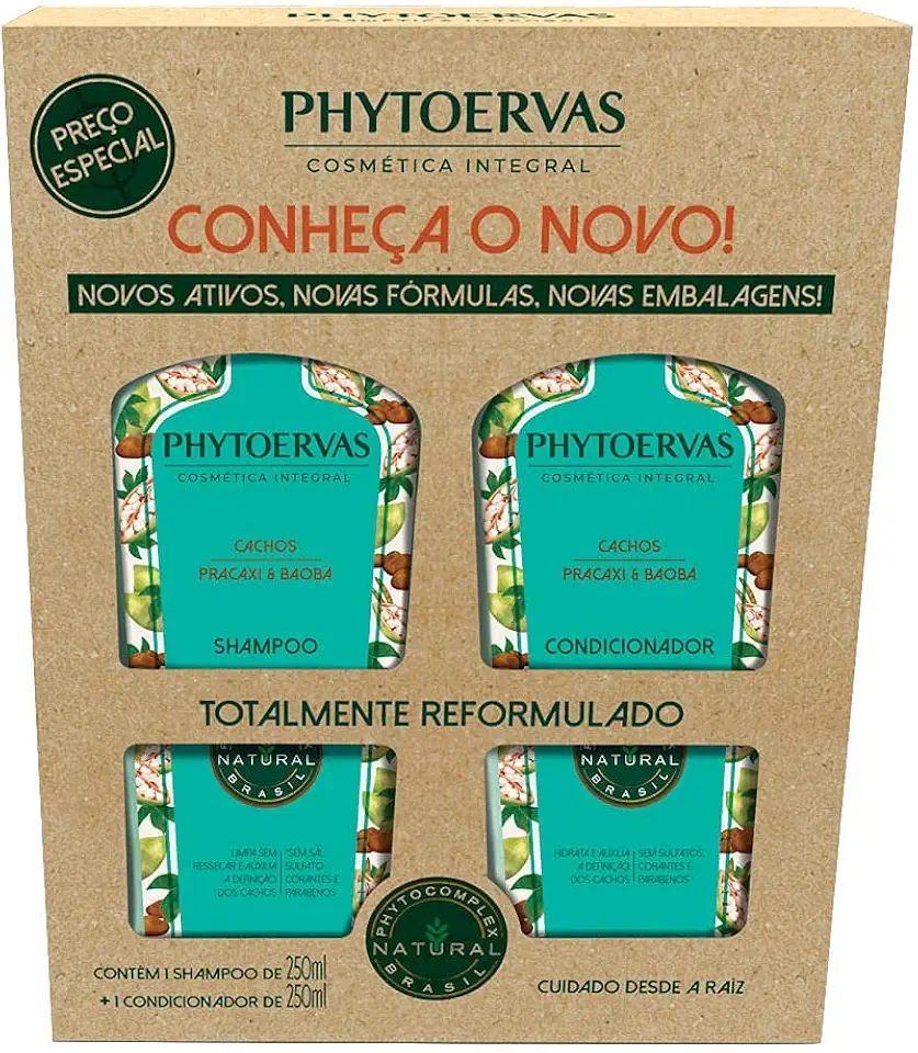 Phytoervas Kit Shampoo Com Condicionador Cachos Verde