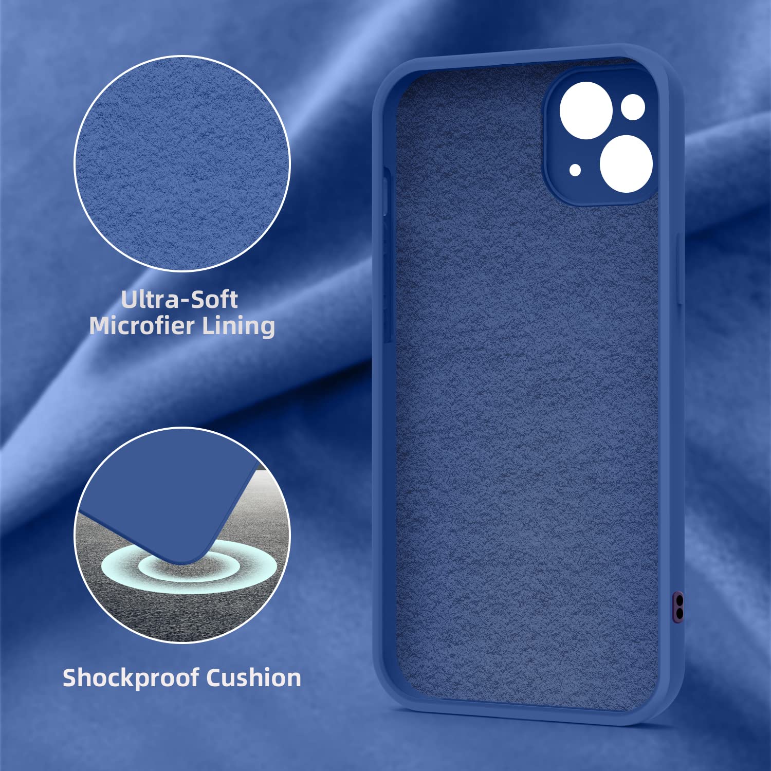 IPhone 13 Hülle Ultra Slim, Mint Blau – Silikon Case Mit Mikrofaser-Innenfutter, Kratzfest
