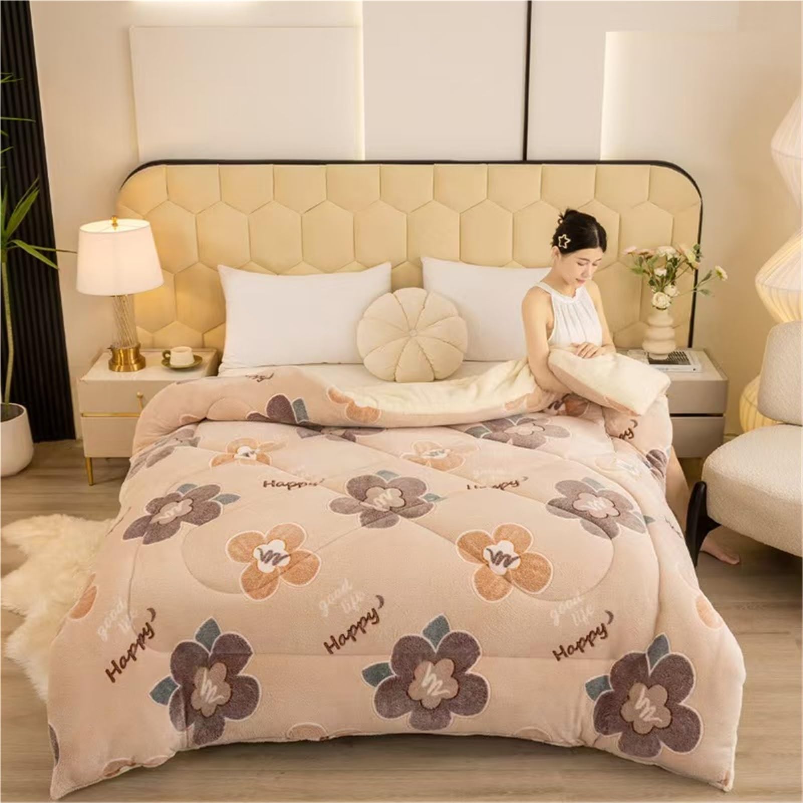 LLiuvcc Super Warm Thickened Lamb Quilt Winter Blanket，Breathable Fluffy Plush Double Sided Velvet Blanket for Home Bedroom(Color14,200x230cm(5KG))