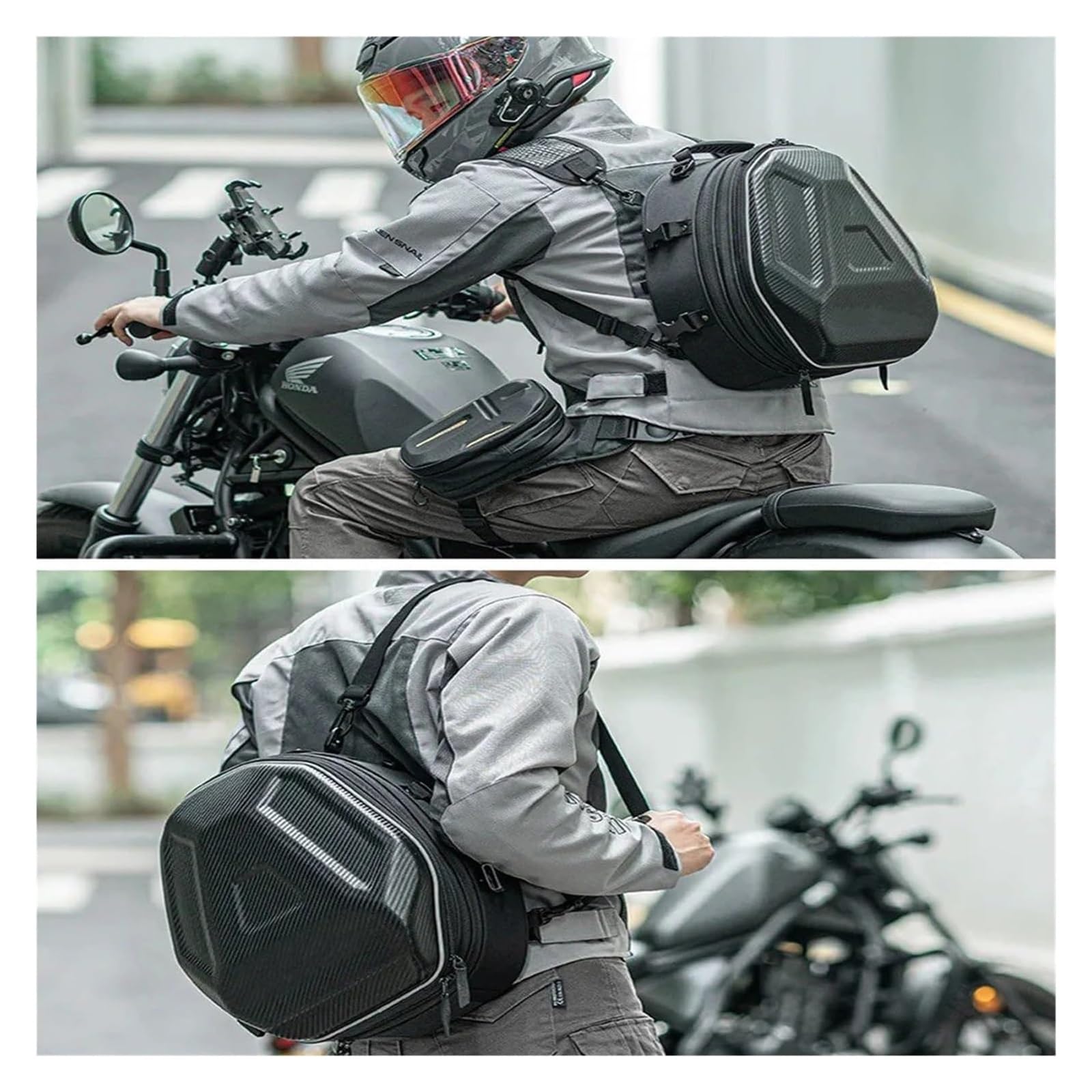 Borsa Sella Moto Borsa Porta Attrezzi Per Moto 35 Litri Zaino Da Equitazione Di Grande Capacità Marsupio Riflettente Per Sedile Posteriore Per Casco