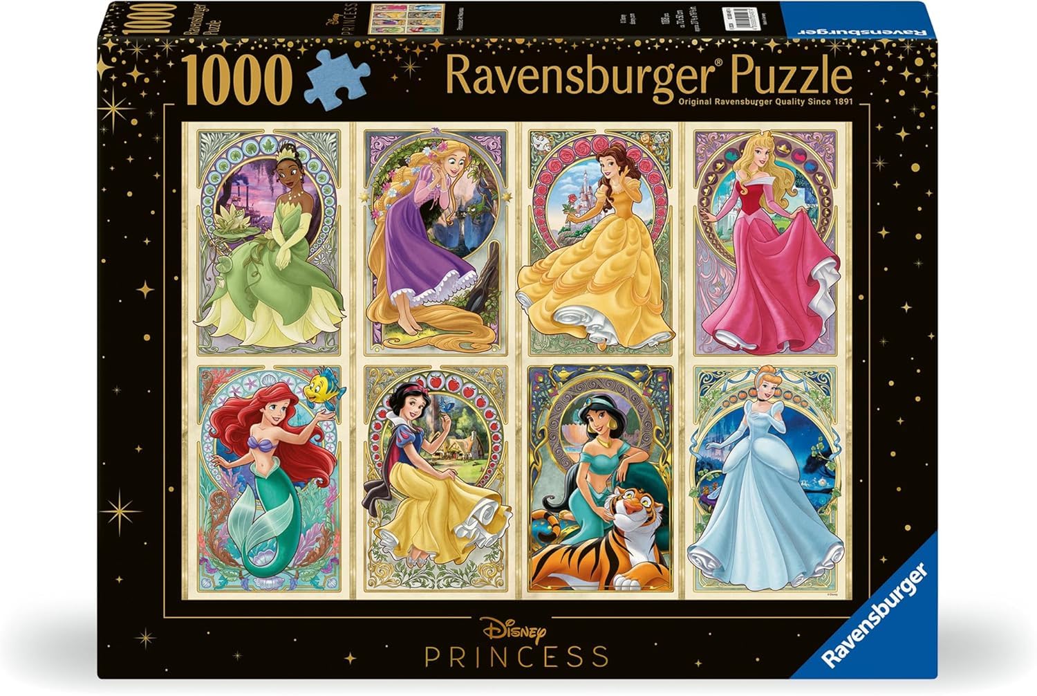 Ravensburger - Puzzle 1000 Pezzi Disney Principesse Dell'art Nouveau | Puzzle Disney 1000 Pezzi Per Adulti E Bambini Con Una Misura Di 70x50 Cm | Regalo Per Adulti E Bambini Da 14 Anni E Più