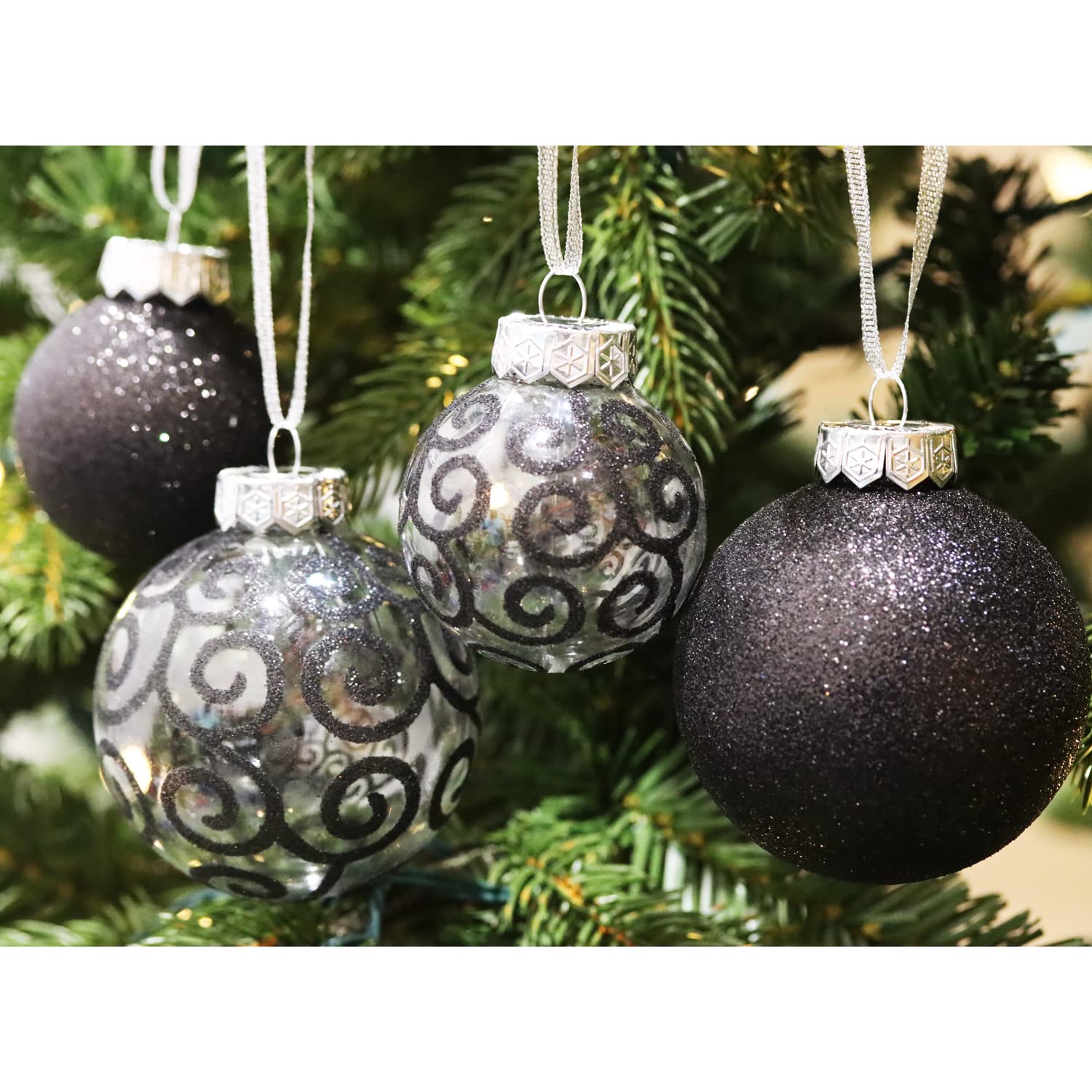 Black Christmas Ornaments 