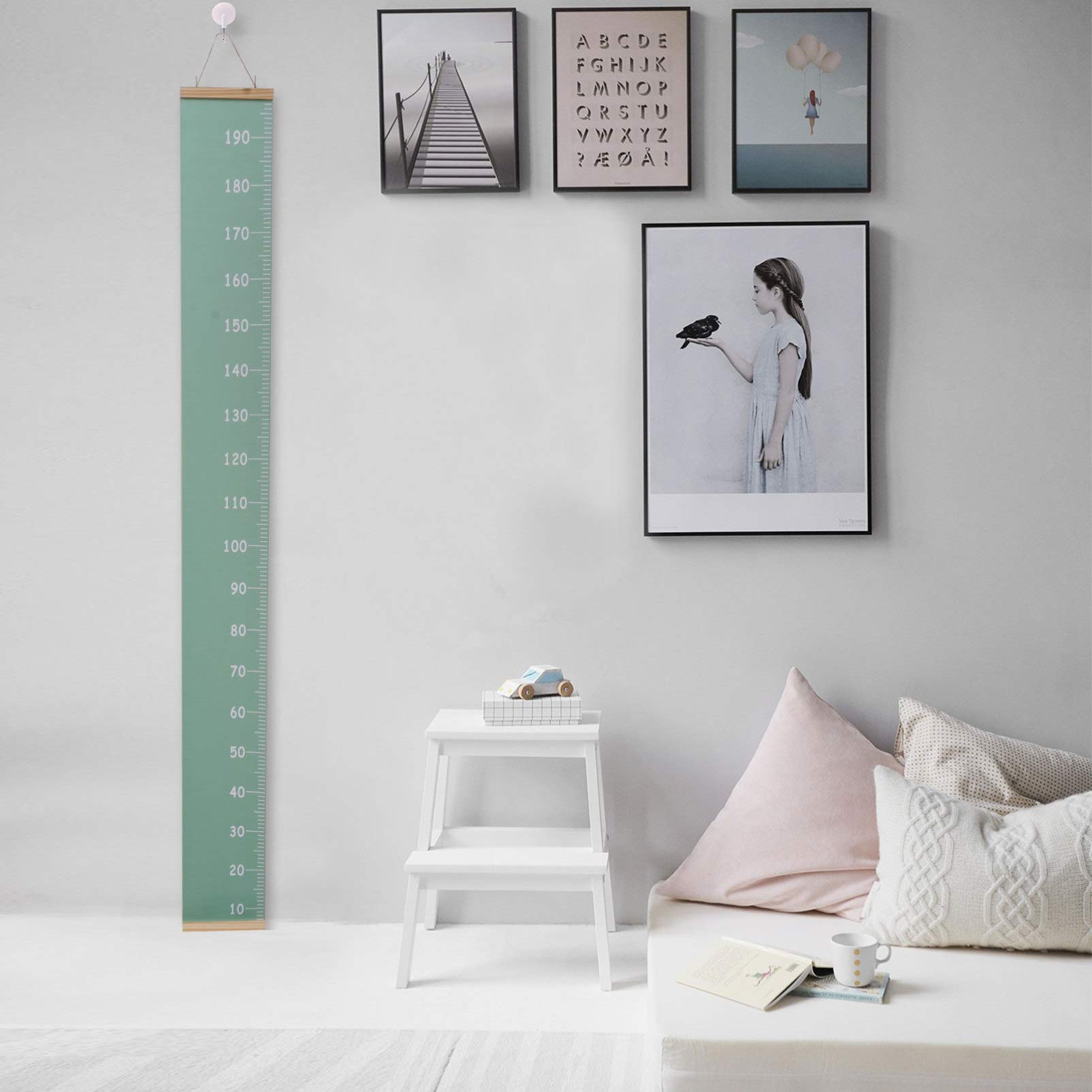 1 Pc Règle De Taille Pour Enfants Sticker Mural Animaux Courbe De Croissance Art Mural Toise Des Filles Toise De Croissance En Bois Garderie De Bébé Outil Bois De Pin Garçons