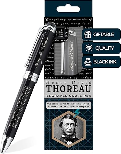 Miniatura 2 de Henry David Thoreau - Bolígrafo inspirador con cita – Ve con confianza en la dirección de tus sueños. Vive la vida que has imaginado. Regalos de