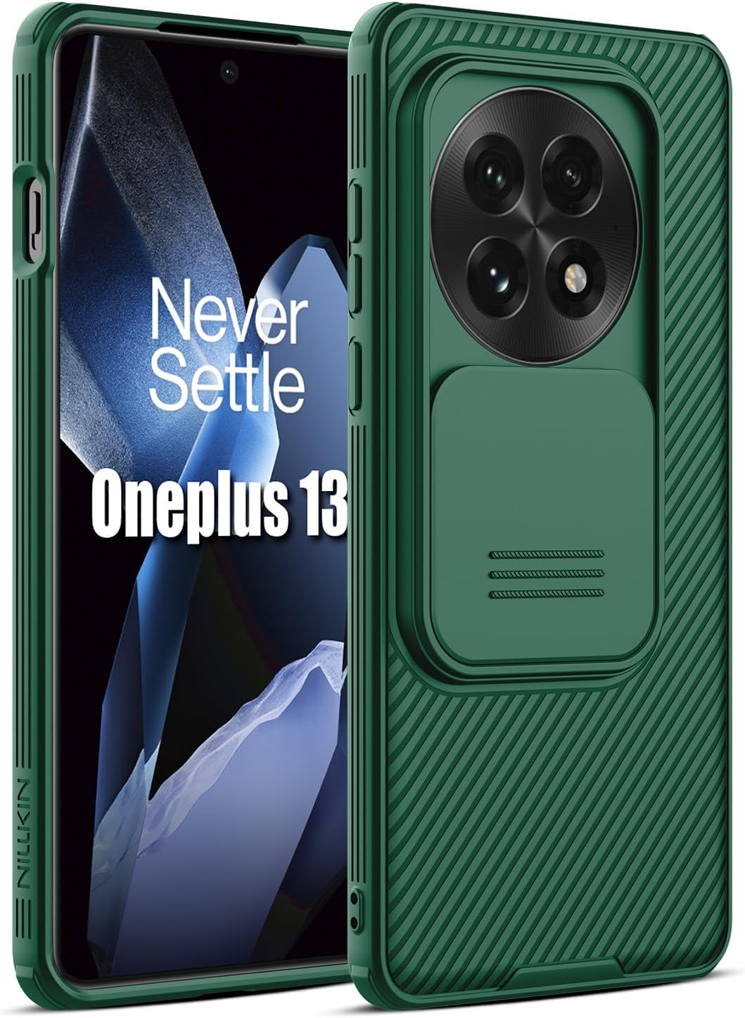 Nillkin for OnePlus 13 Case, CamShield Pro Case with Slide Camera Cover, Camera Protection, Slim Fit Shockproof Cover for One Plus 13 Case Thin - Green
