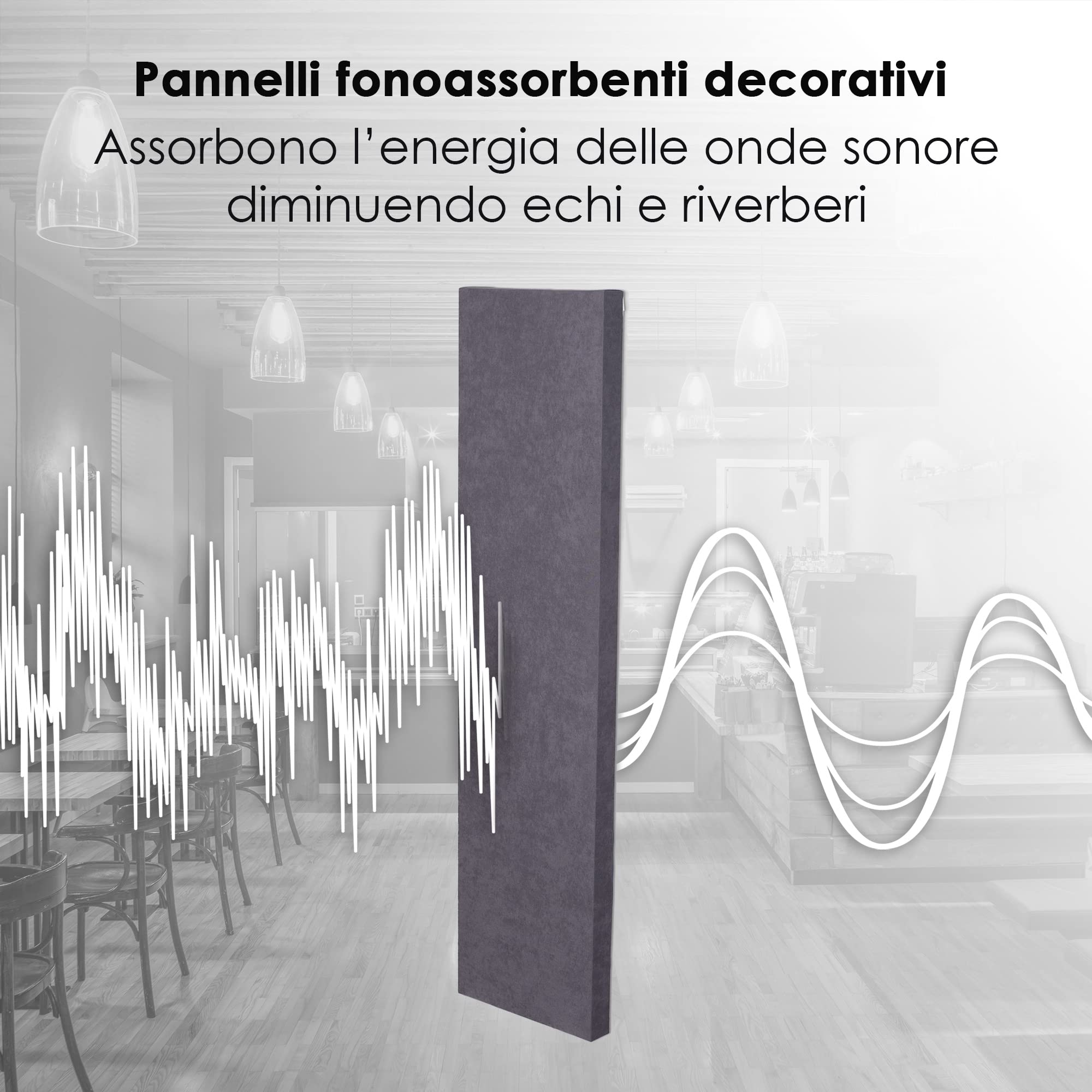 Keyhelm | Fonoassorbente Bass Trap H100 | 25x25cm altezza 100 cm D25 Grigio antracite | Pacco da 4 | Correzione Acustica Basse Frequenze | Studi di registrazione