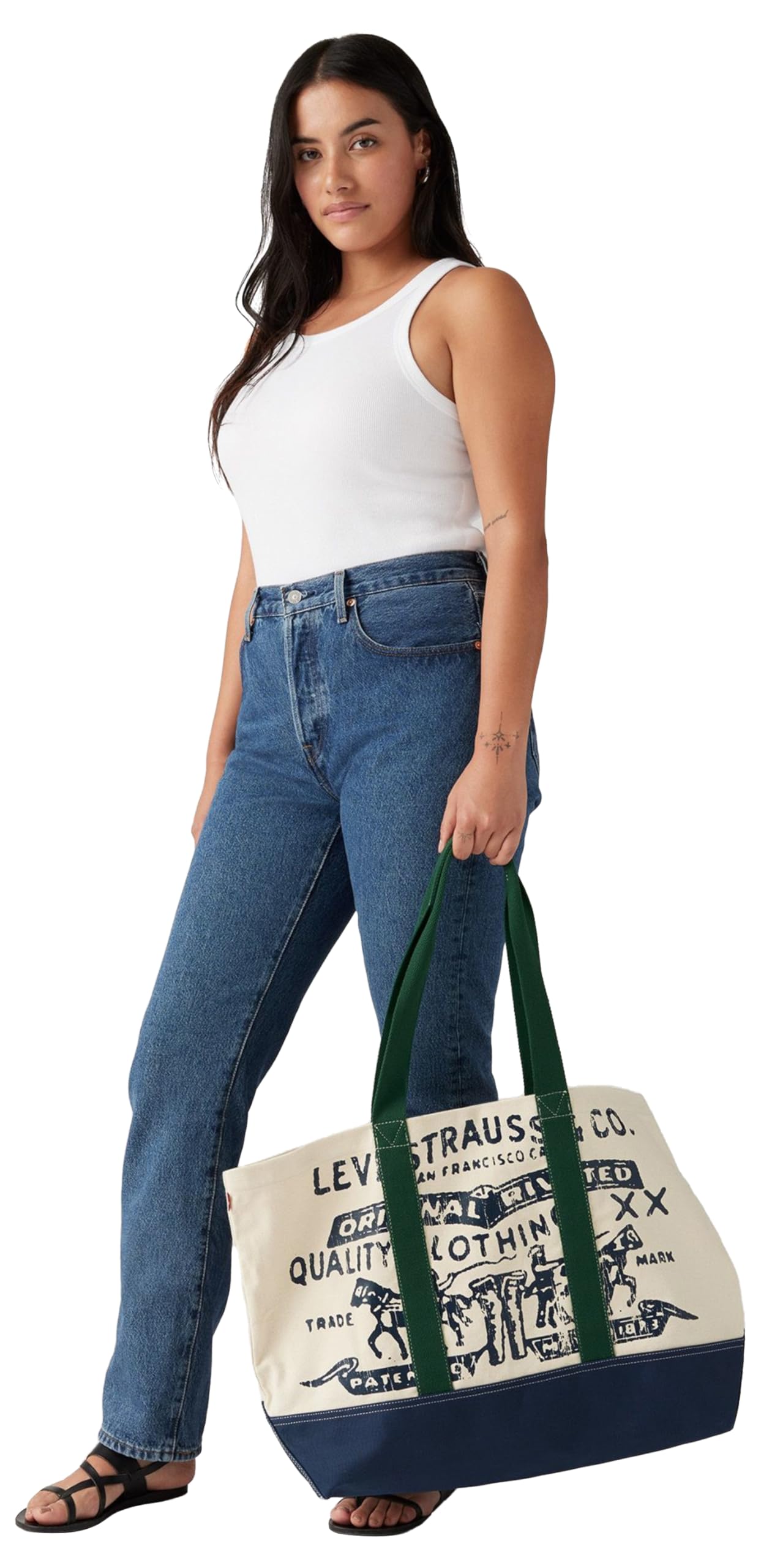 Levi's Two Horse Tote-All XL para Mujer, Marfil/Beige, Extra-Large