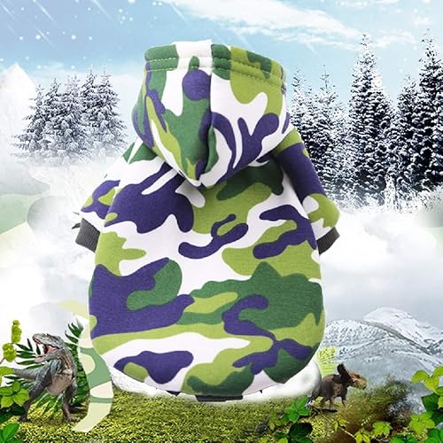 Vista 2 de Sudadera con capucha para perros pequeños, abrigo cálido de invierno (S, verde)