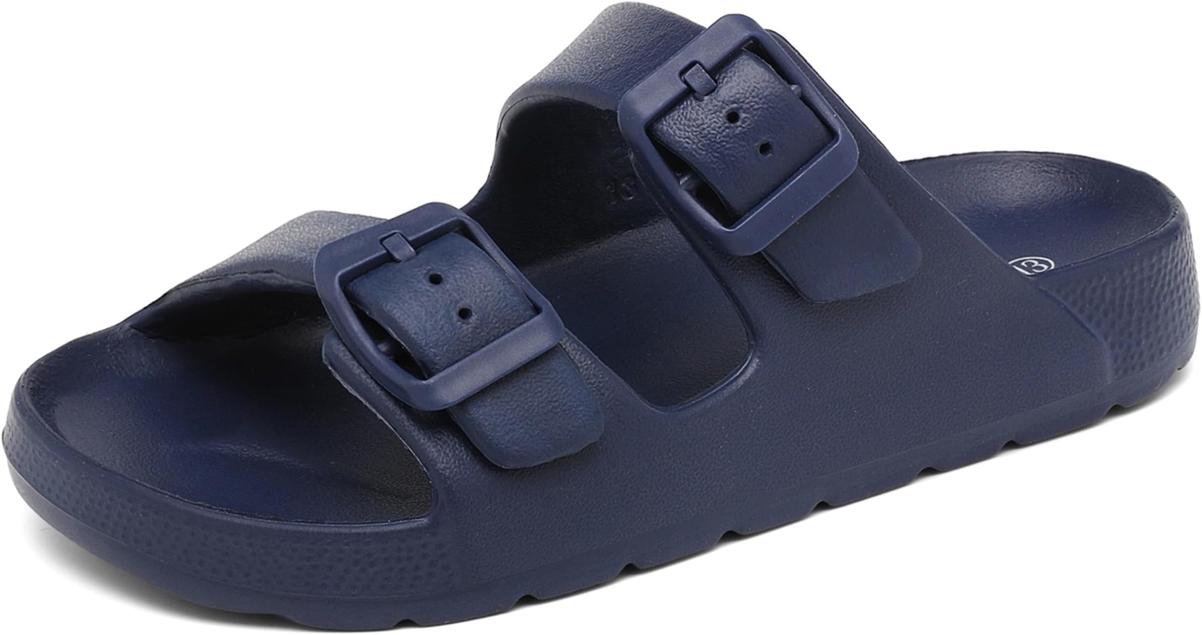 INMINPIN Boys Girls Double Buckle Slide Sandals Comfort Beach Pool Shower Slippers Adjustable Indoor Outdoor Little Kid/Big Kid