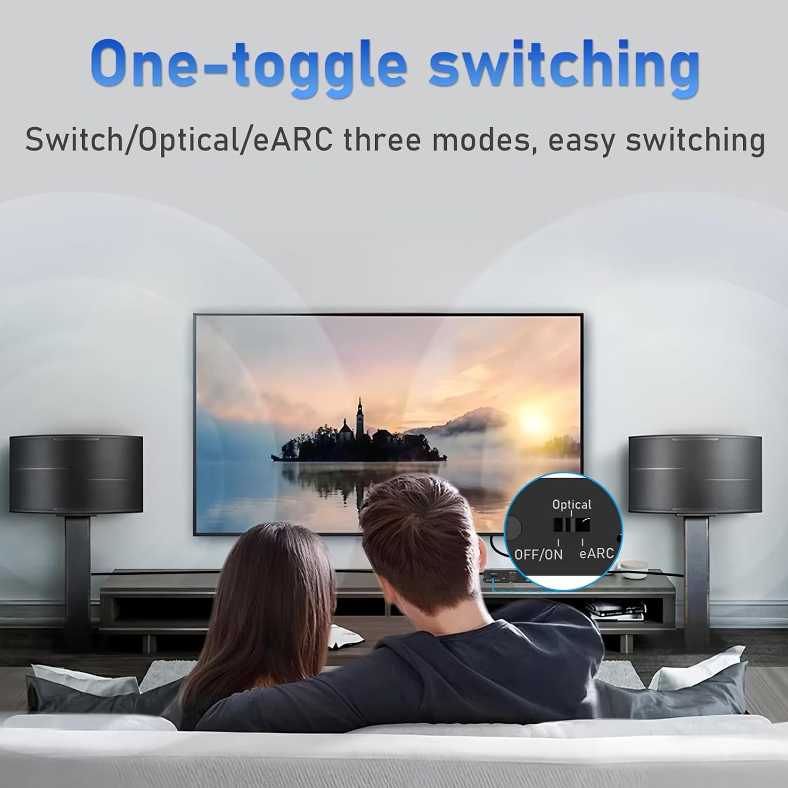 Bewinner Estrattore Audio Ottico EARC, Adattatore da EARC a Ottico Uscita Audio 24 Bit 192 KHz 7.1 5.1 2.0 per Sala Conferenze TV Home Theater