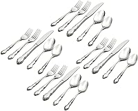 Vista 2 de Oneida 2766020AL20 Dover - Juego de cubiertos finos, 20 piezas, servicio para 4, acabado espejo