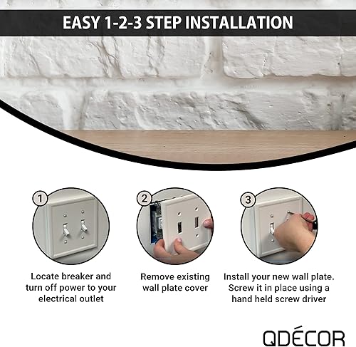 Miniatura 5 de Questech Decoración de placa de interruptor en blanco cubierta de enchufe estándar de 1 banda placa de pared eléctrica en blanco diseño de ambiente