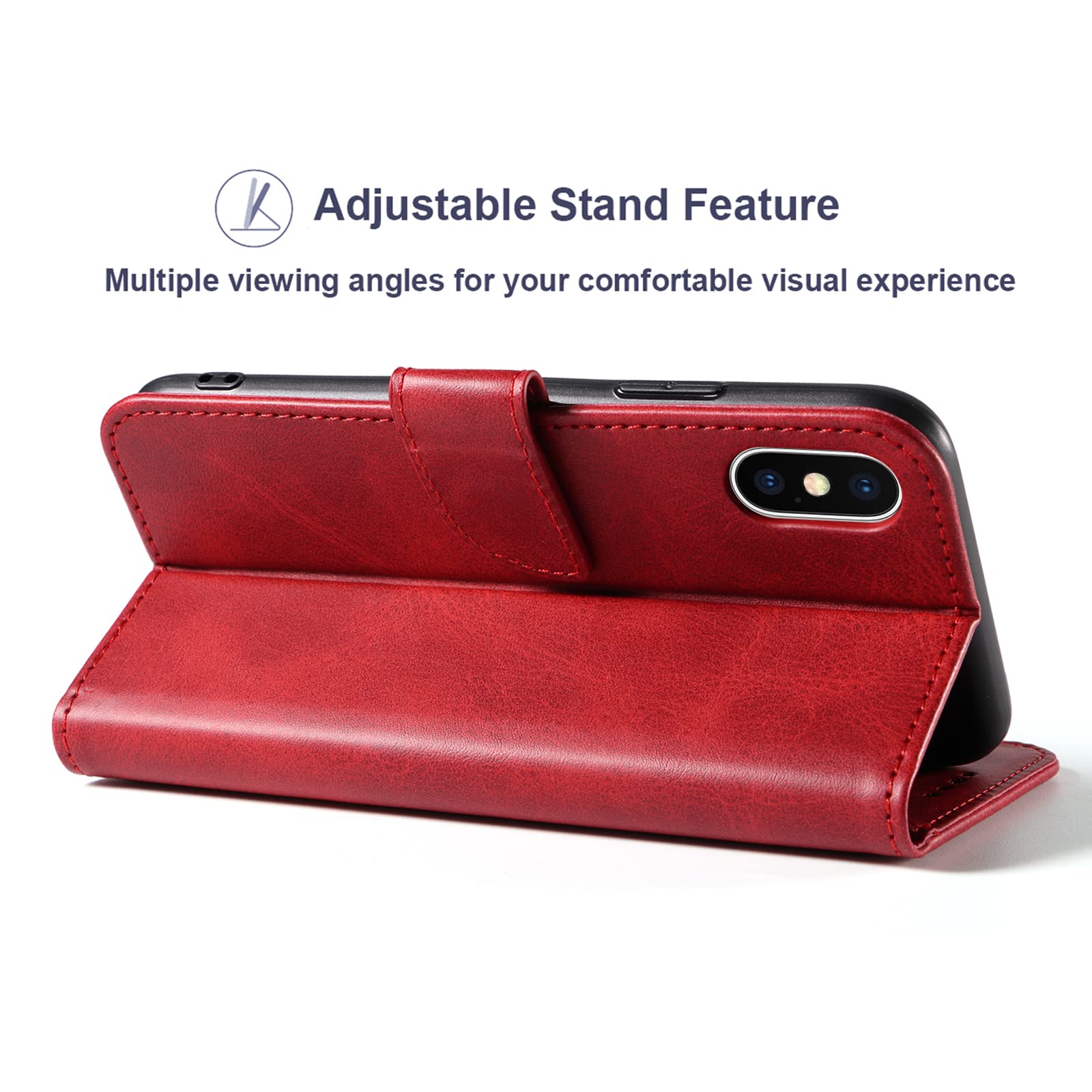 Custodia per iPhone XS Max in Pelle Portafoglio con porta