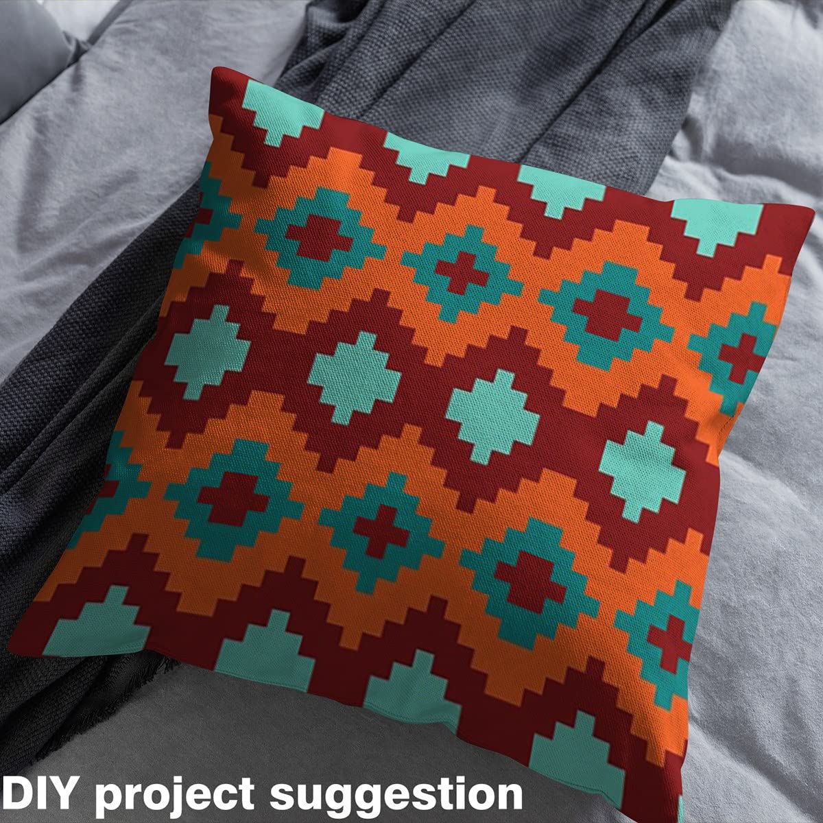 Tela nórdica para tapicería para sillas, tela geométrica africana para tapicería y proyectos de bricolaje en el hogar, 10 yardas, (largo 920 x ancho 150 cm), marrón rojo