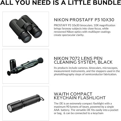 Miniatura 2 de Nikon PROSTAFF - Binoculares impermeables P3 de 10 x 30 para adultos | Binoculares de viaje pequeños y compactos para observación de aves | Sistema