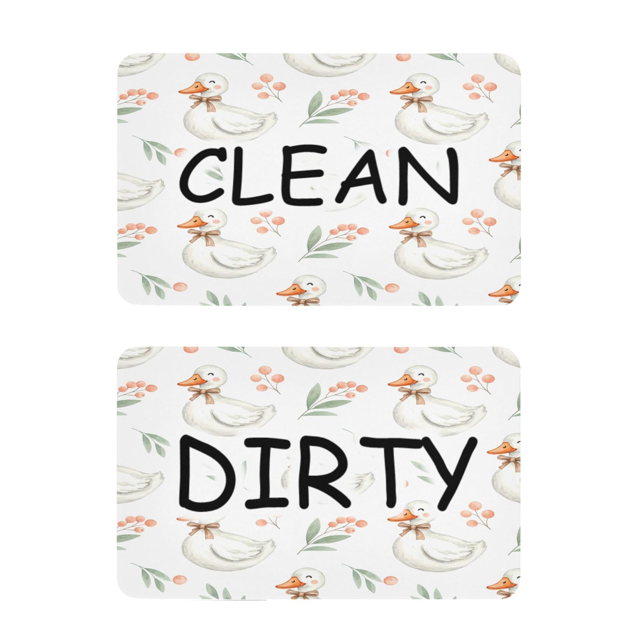 Kutsu Dishwasher Magnet Clean Dirty Sign Indicator, Ducks Fridge Magnet, Easy to Read, 2 Pack