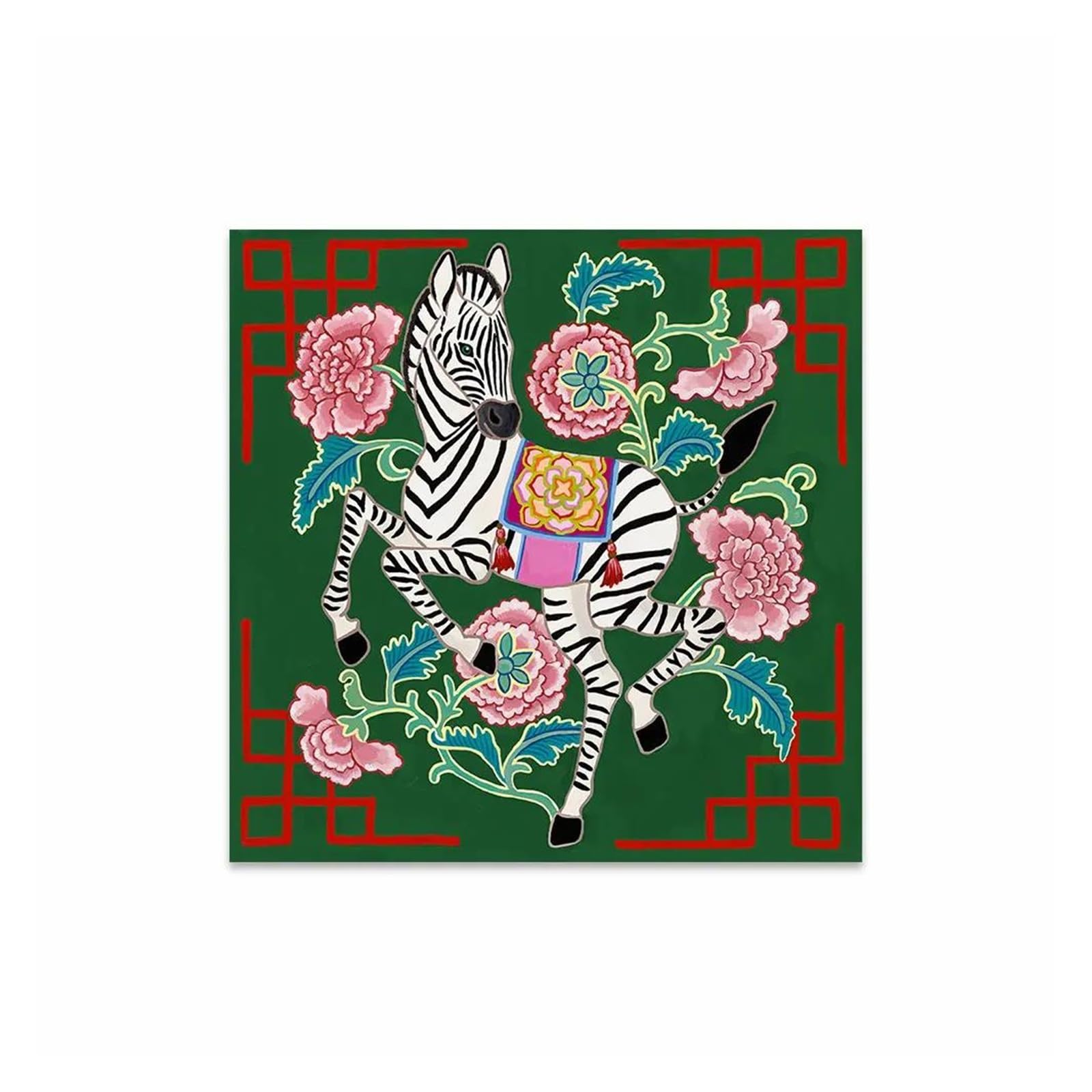 Tableau moderne fleur de zèbre pour habiller un mur vide d'entrée