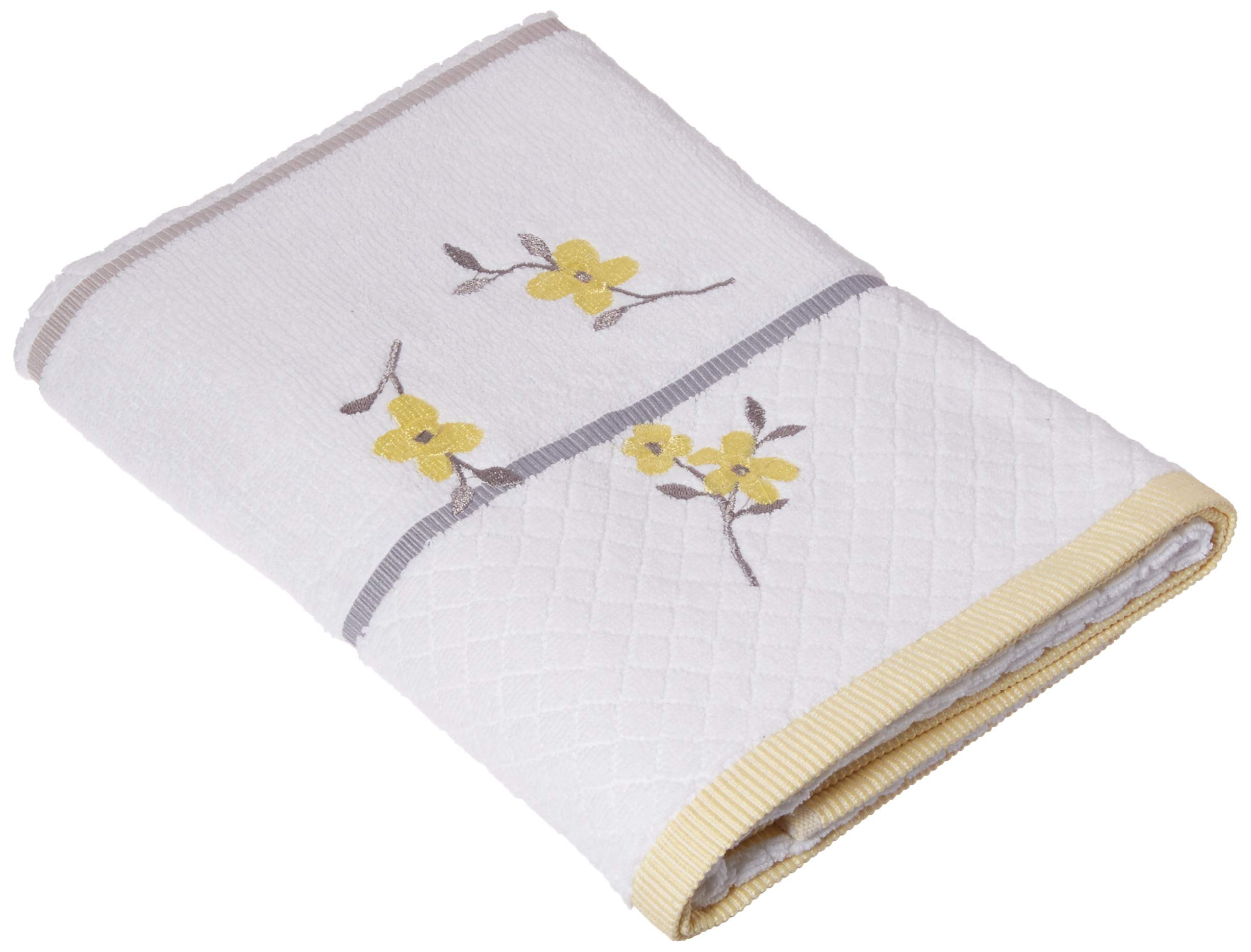 SKL HOME by Saturday Knight Ltd - P0758000805103 Spring Garden Bath Towel White Bath Towel - Embroidered