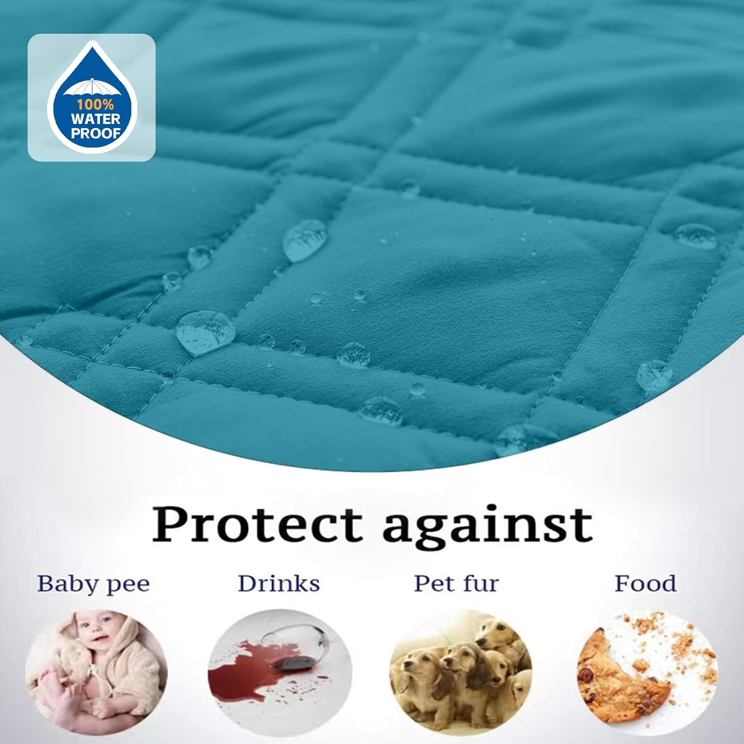 review Water Resistant Dog Bed Cover Pet Blanket with Anti-Slip Back for Furniture Bed Couch Sofa (82x82 Inch,Deep Teal)