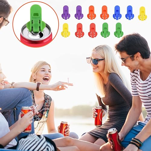 Miniatura 7 de Abeillo Abrelatas manual de 12 piezas, abrelatas de latas de cerveza de soda, herramienta de abridor de anillos superiores, a prueba de fugas,