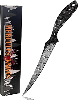 Custom Hand Forged Damascus Steel Blank Blade Fillet Knife Fisherman's Filet Fishing Knife Blade Damascus Blade Billet Handmade Knife Making Supply - Hercules Knives