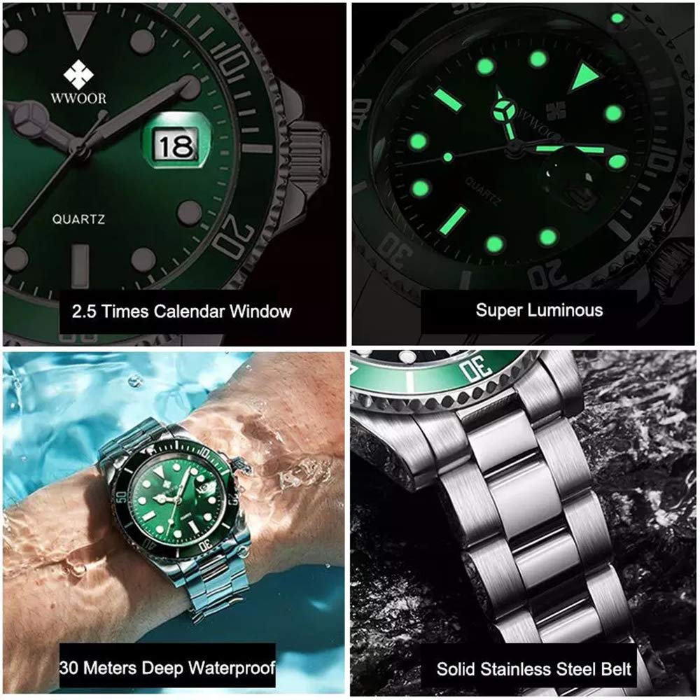 MASTOP Herren Klassisches Design Analog Quarz Uhren Mode Business Uhr Edelstahl Leuchtend Wasserdicht Datum Casual Elegant Armbanduhr für Männer