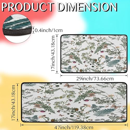 Miniatura 8 de Space Rocket - Tapete de cocina con patrón de galaxia 2 piezas acolchado antifatiga para suelo de cocina de 47 x 17 pulgadas29 x 17 pulgadas,