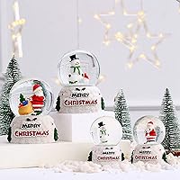 Vista 3 de Globo de nieve, globo de nieve de Navidad, bola de cristal iluminada, adornos de bolas de cristal de Navidad, decoraciones navideñas navideñas