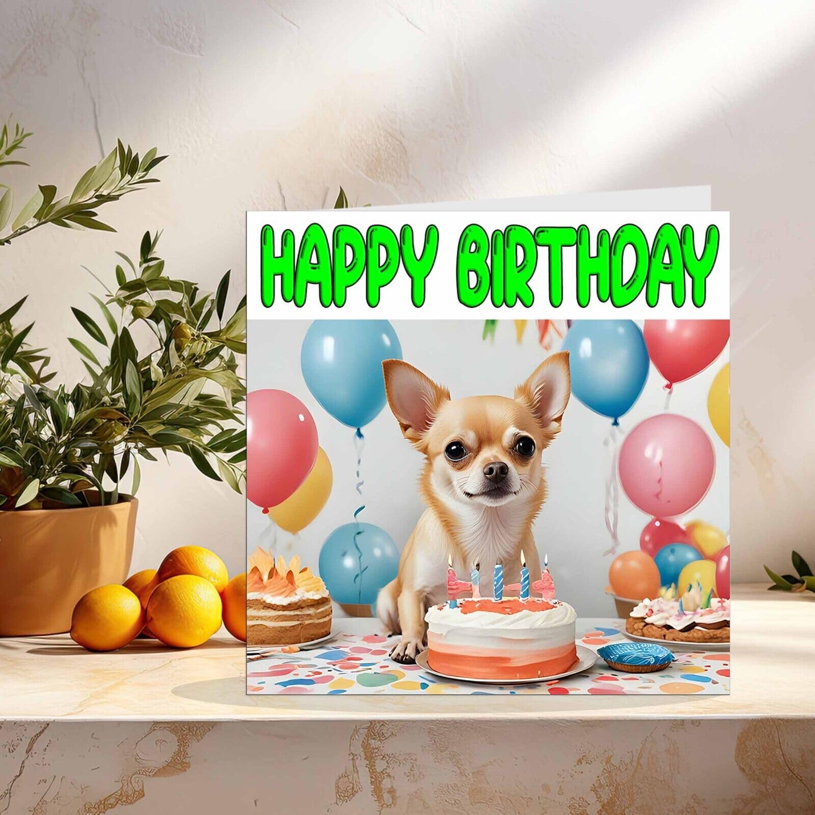 DMORJ Biglietto di auguri in carta perlata di alta qualità per cani Shih Tzu verde scuro – 10 x 10 cm, per biglietto di compleanno festa di invito