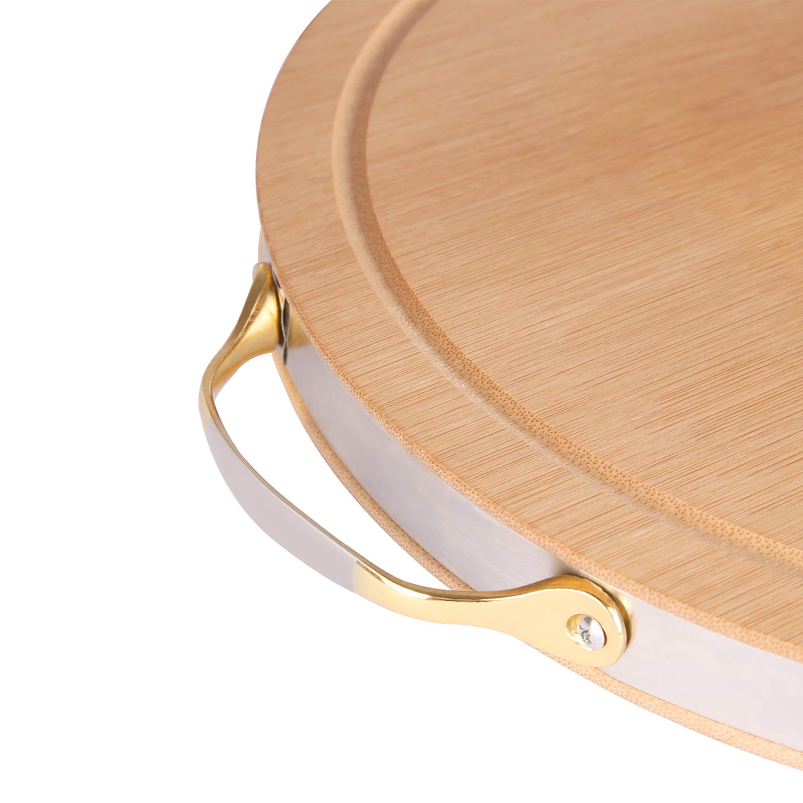 BAMBUMI Bambus Schneidebrett Groß 41x30,5cm - Aus Einem Stück Mit Saftrille & Anti-Rutsch