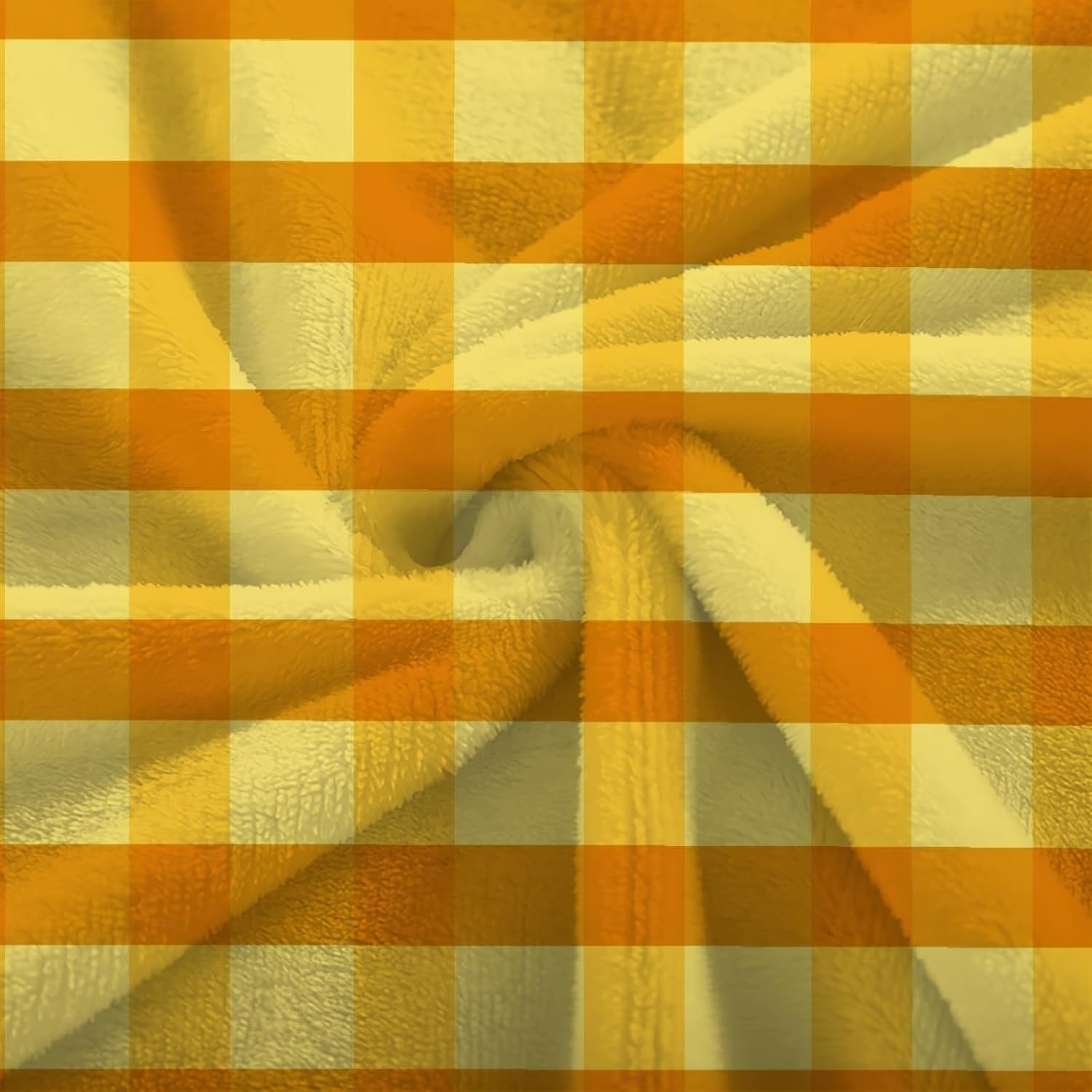 Manta Cuadros Amarillos 200x220 cm Manta Polar de Franela Cuadros Naranjas para Sofa y Cama, Mantas Ligeras, Caliente y Transpirable, Todas Las Estaciones a-5080