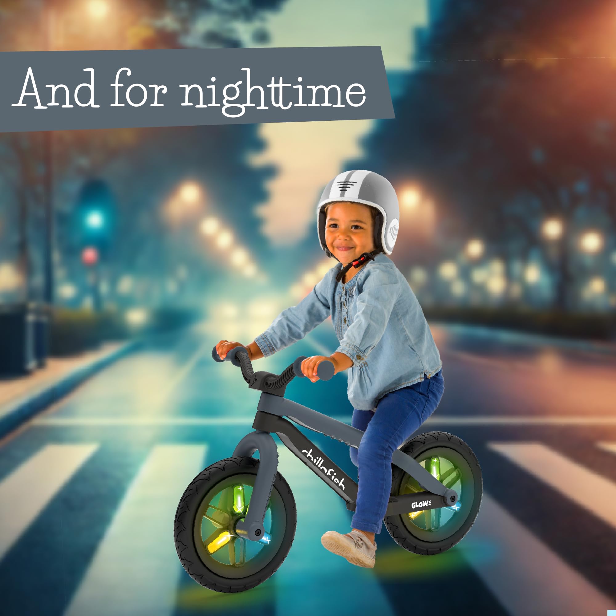 Chillafish BMXIE Laufrad, 12 Zoll Kinderlaufrad mit Bremse, Leuchträdern, als Motorrad Version oder mit Spielmotor