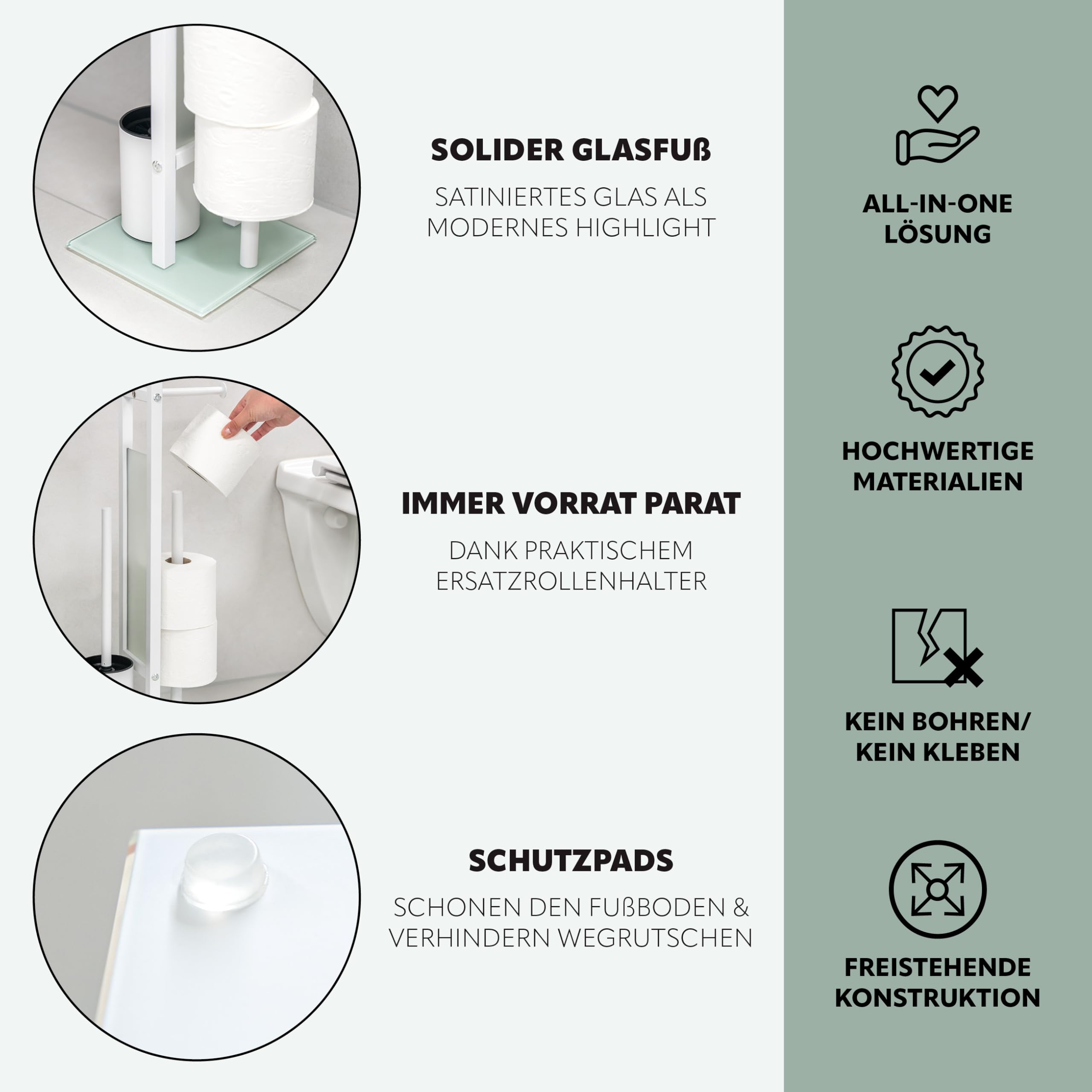 eluno Set WC 4 in 1, set WC autoportante incluso