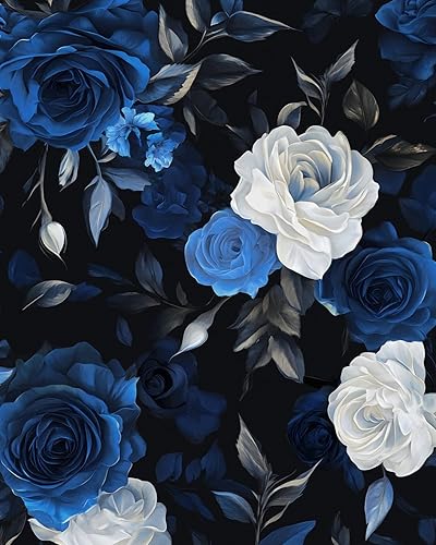 Miniatura 19 de Papel tapiz para despegar y pegar, papel tapiz de color negro floral para despegar y pegar, papel de pared extraíble, papel de pared floral oscuro