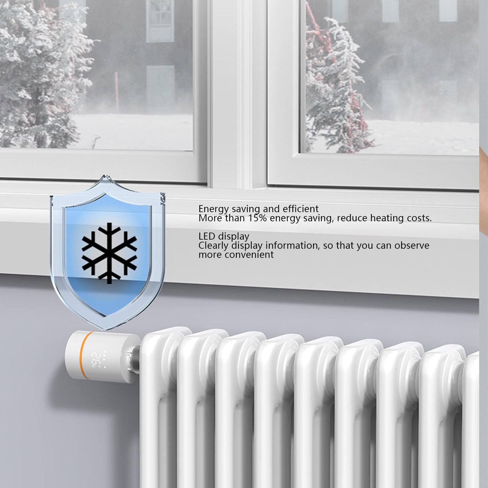 Intelligentes Thermostat-Heizkörperventil, digitales Heizkörper-Thermostatventil, LED-Anzeige, Temperaturregelung, digitaler programmierbarer Kopf-Thermostat für Zuhause